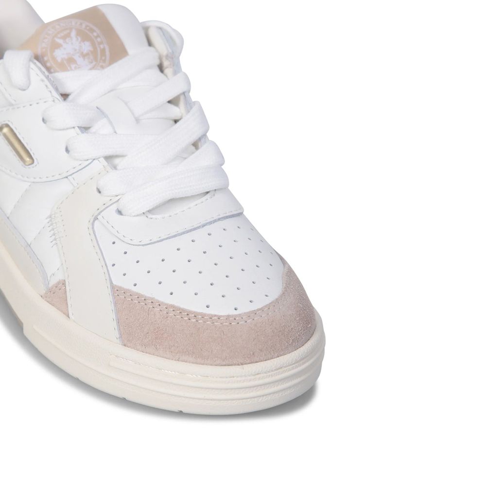 Palm Angels White Calfskin Athletic Sneakers