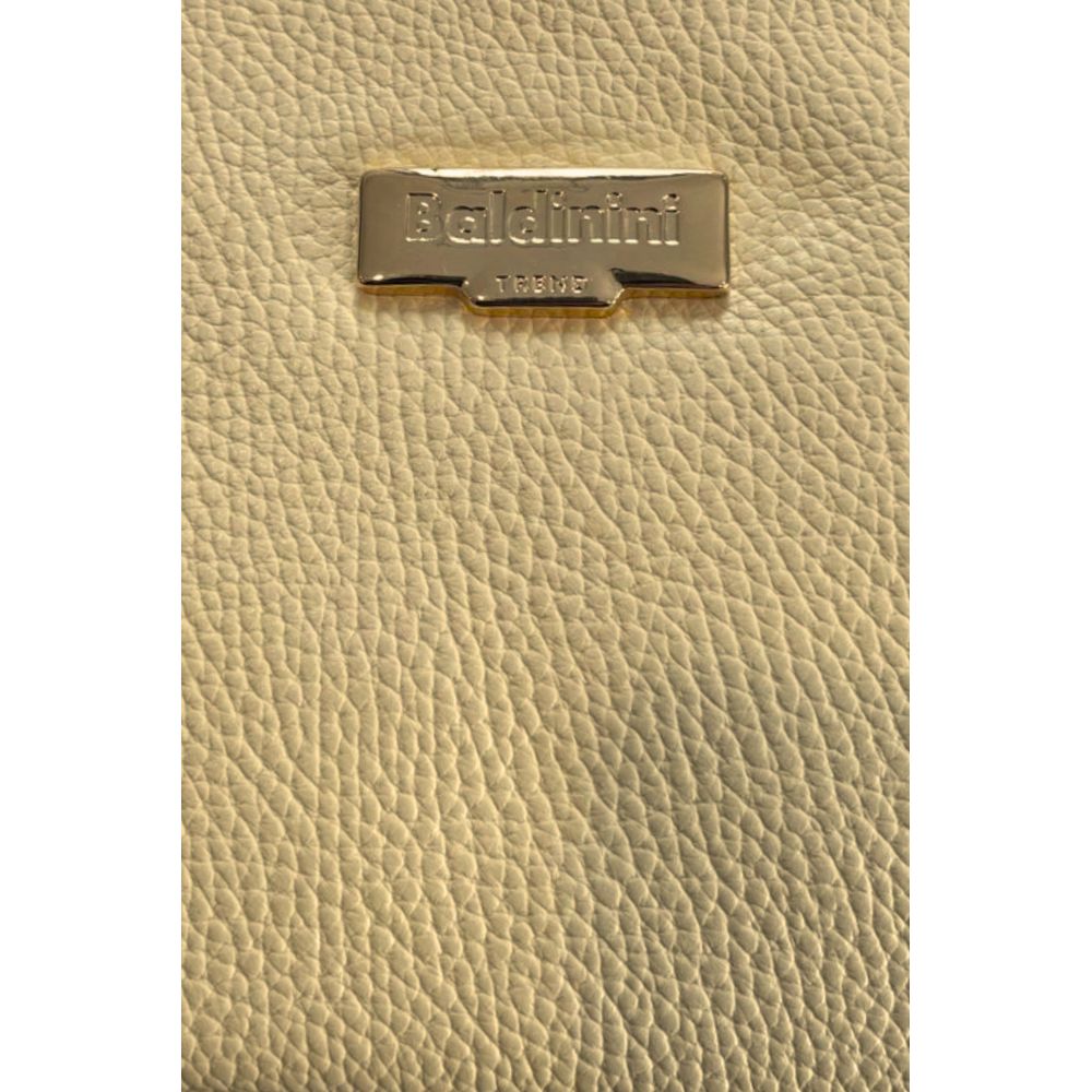 Baldinini Trend Yellow Leather Women Shoulder Bag