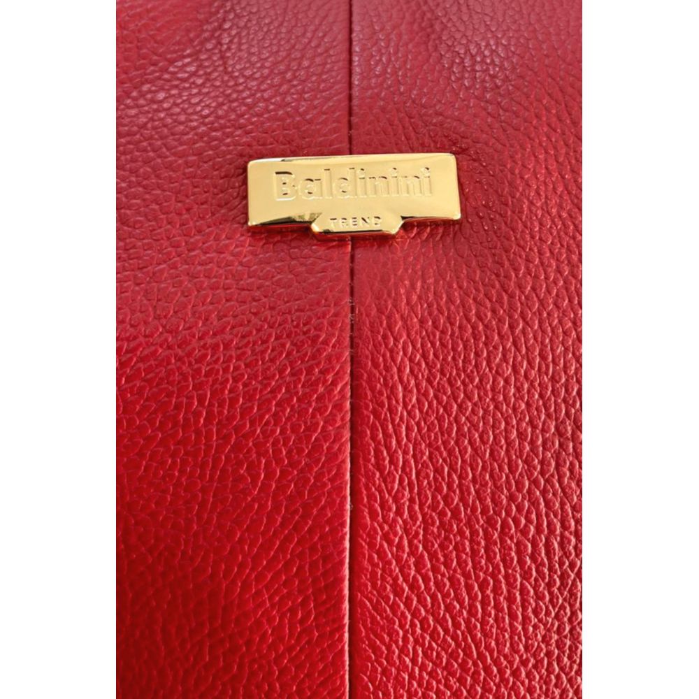 Baldinini Trend Red Leather Women Shoulder Bag