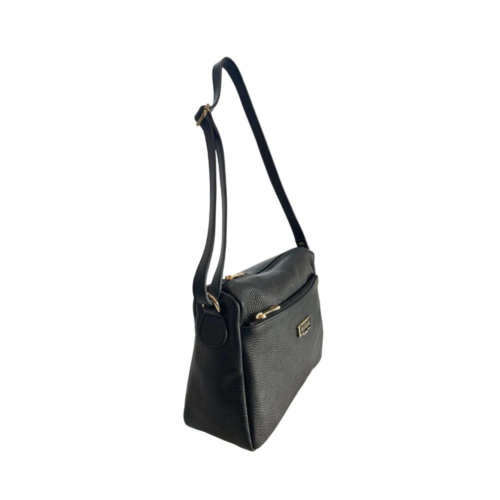 Baldinini Trend Black Leather Women Crossbody Bag