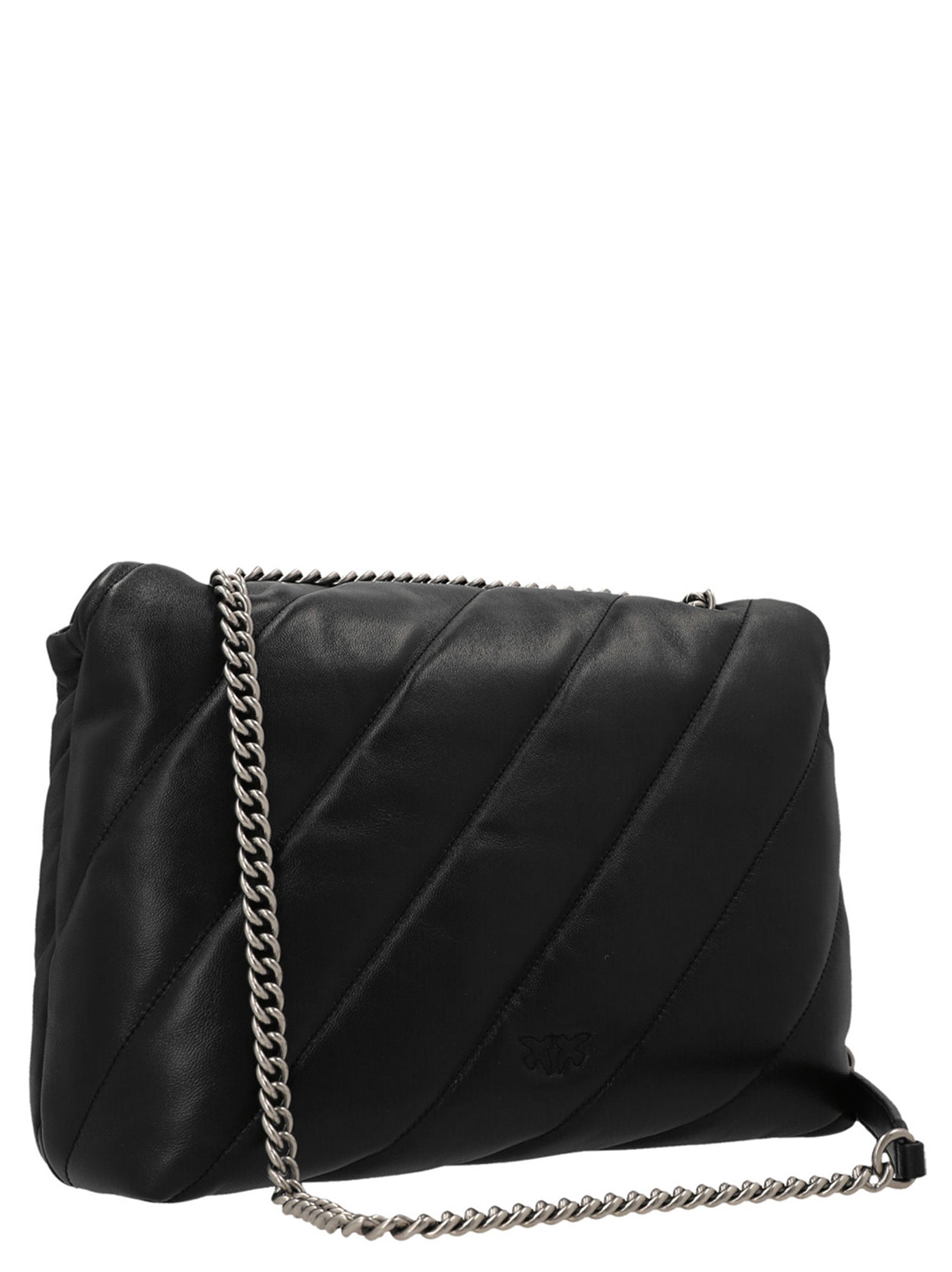 PINKO Black Lamb Leather Crossbody Bag