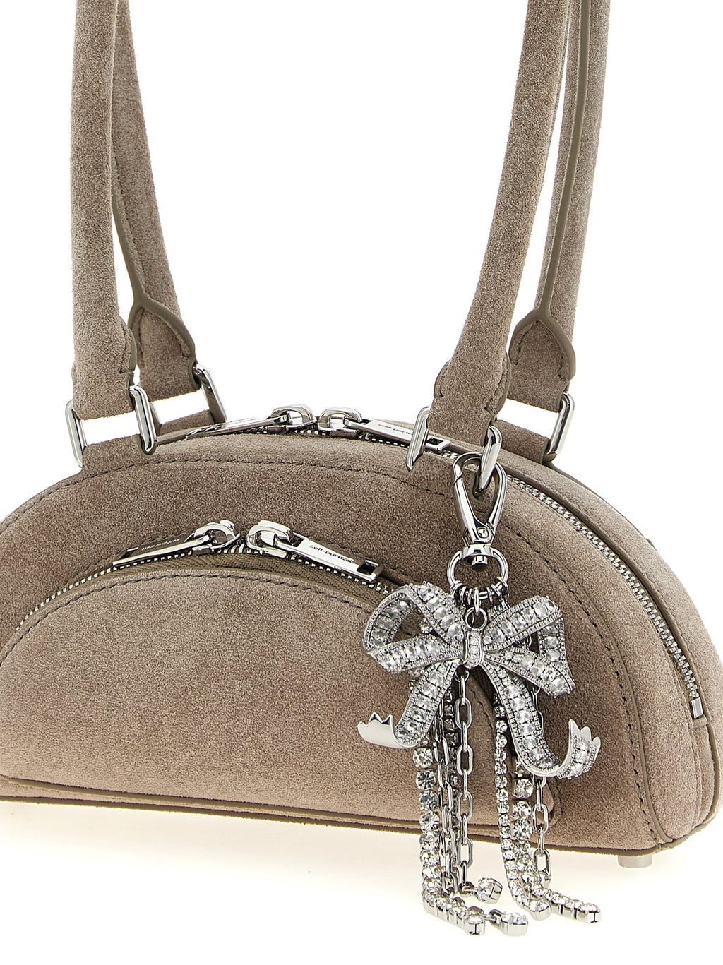 Self-Portrait Gray Lamb Leather Shoulder Bag
