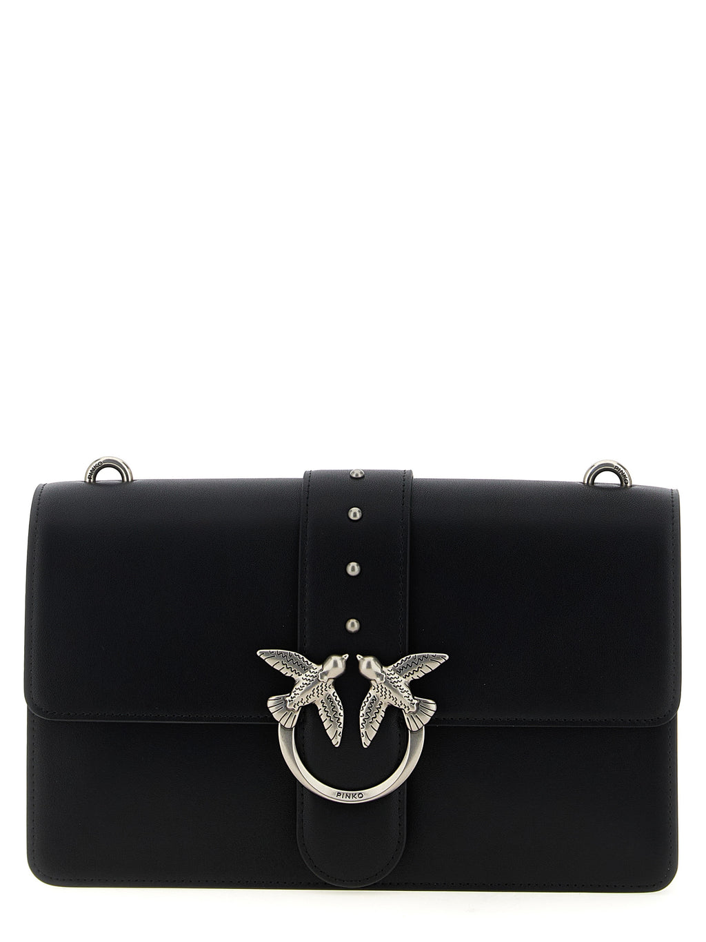 PINKO Black Goatskin Crossbody Bag