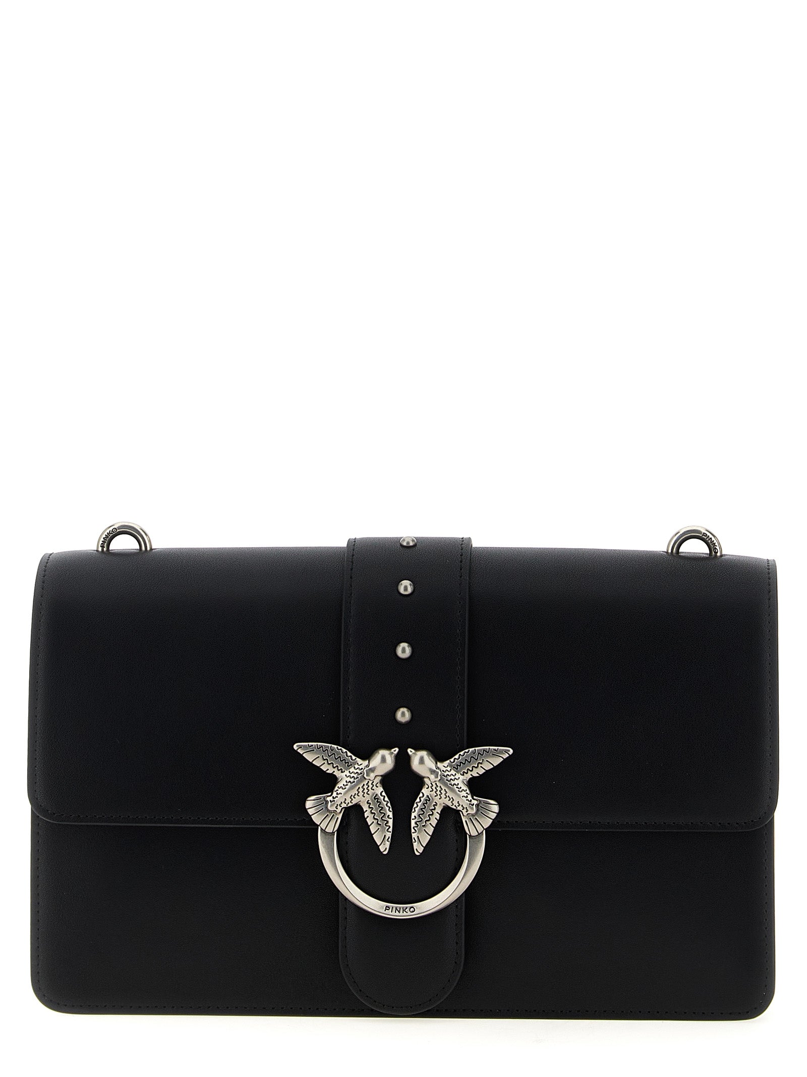 PINKO Black Goatskin Crossbody Bag