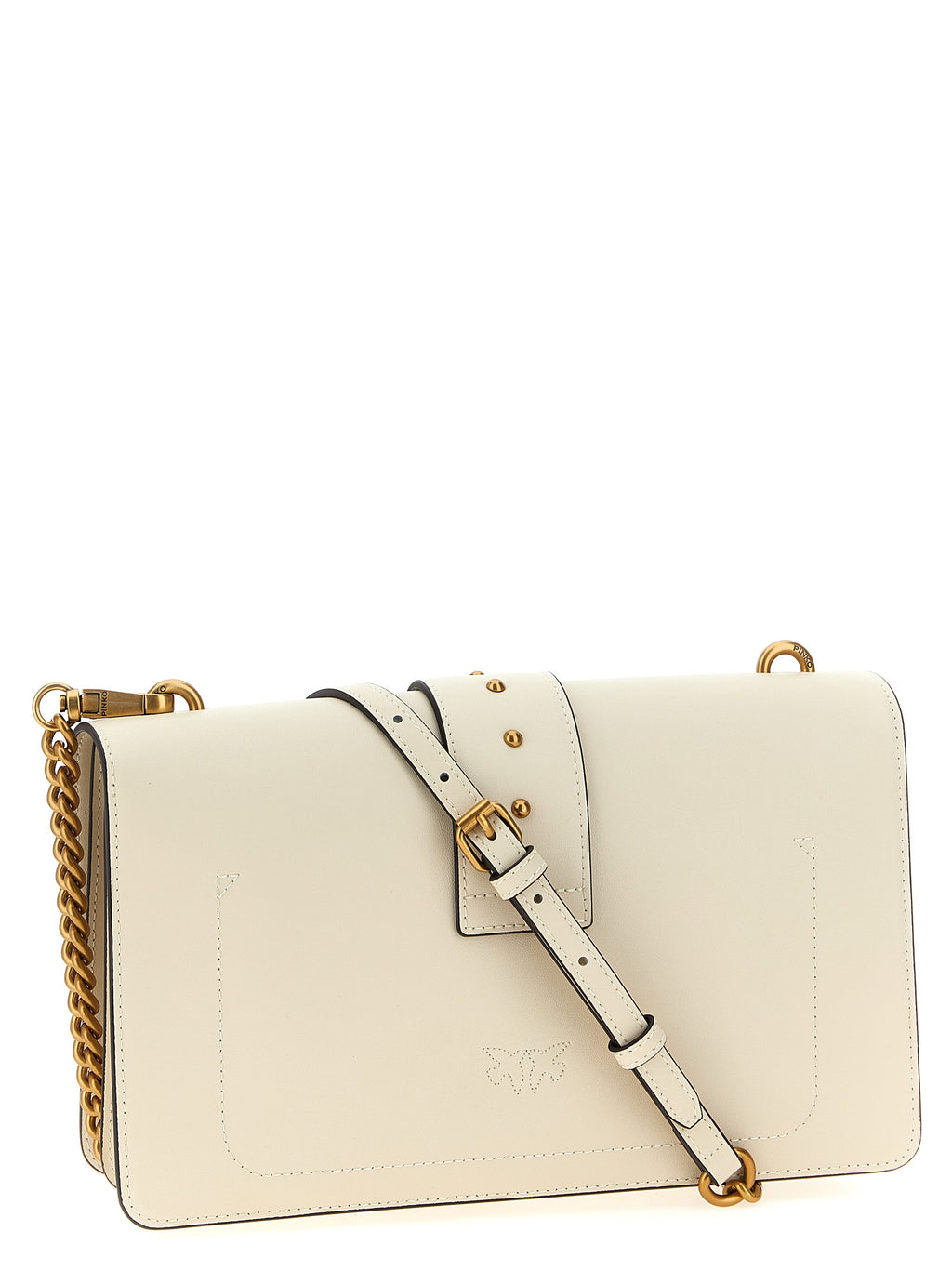 PINKO White Goatskin Crossbody Bag