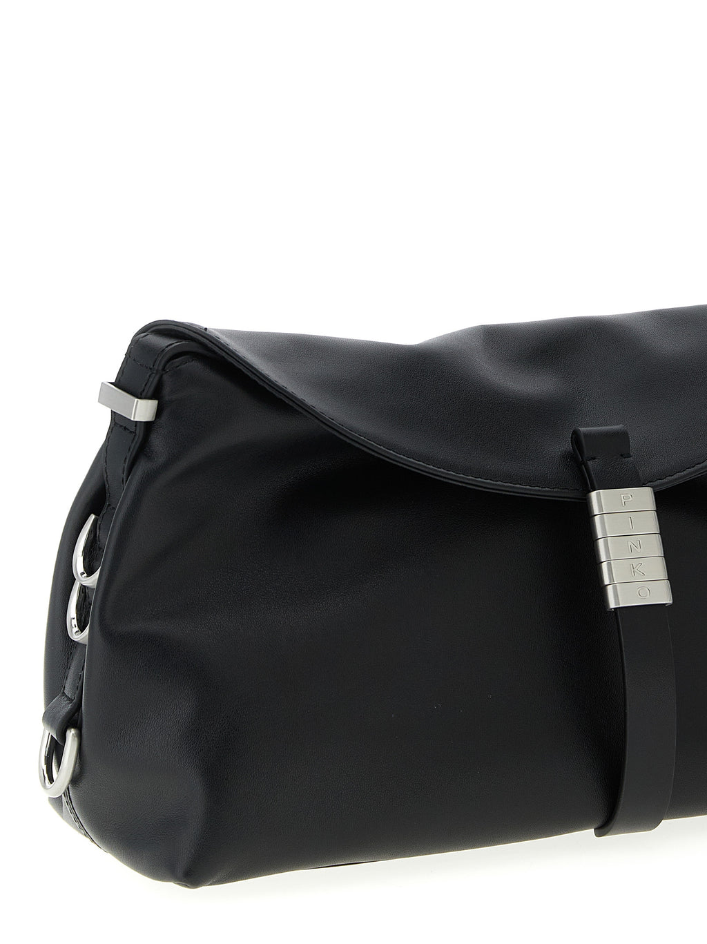 PINKO Black Goatskin Shoulder Bag