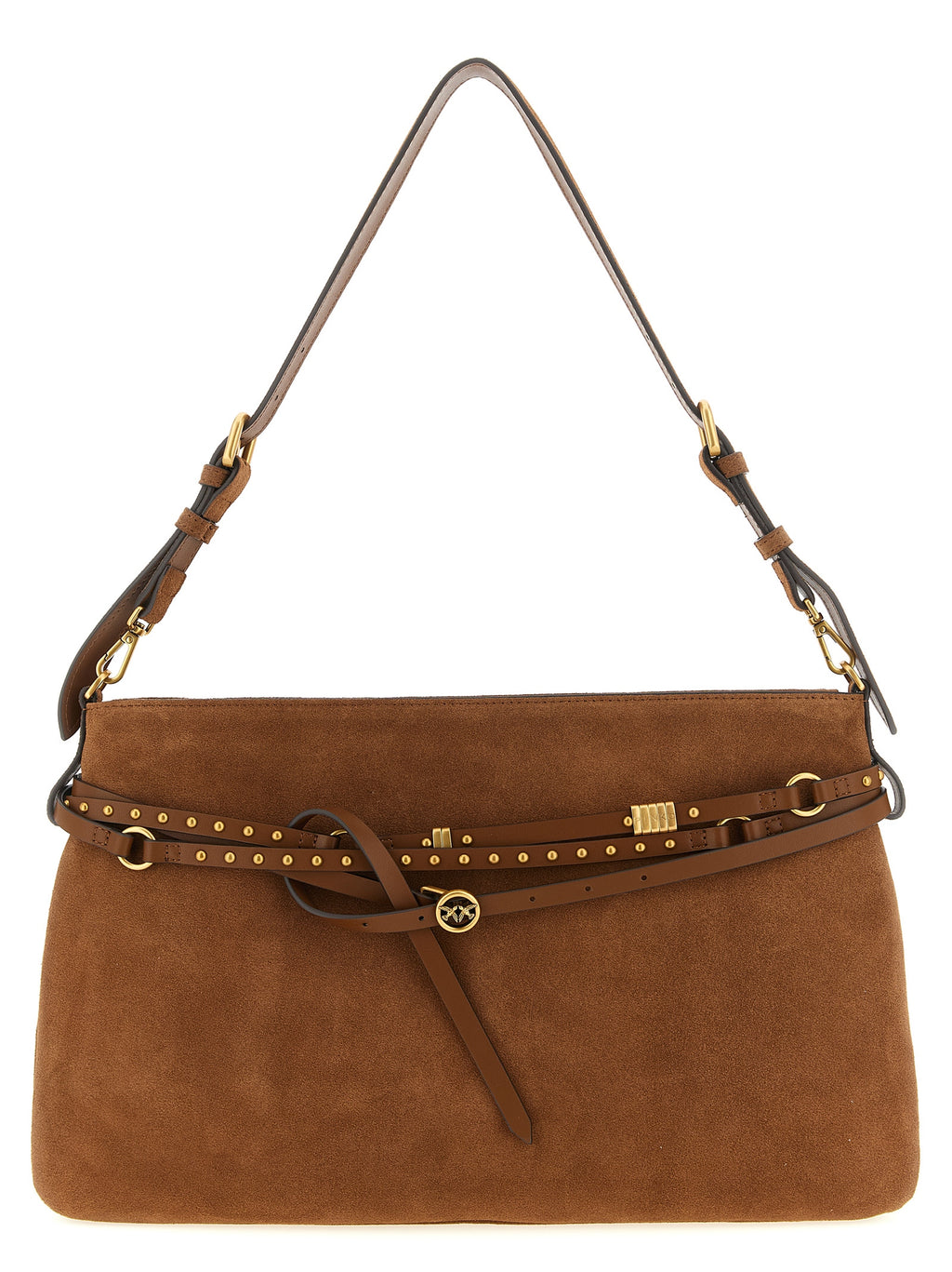 PINKO Brown Cowhide Shoulder Bag