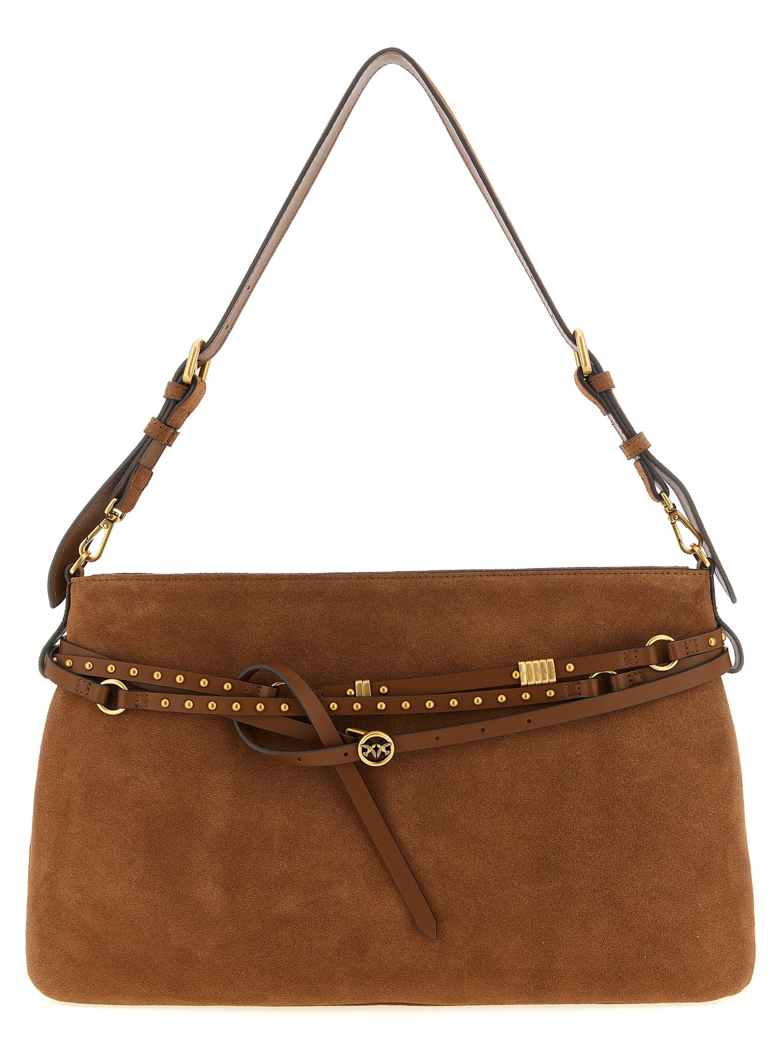 PINKO Brown Cowhide Shoulder Bag
