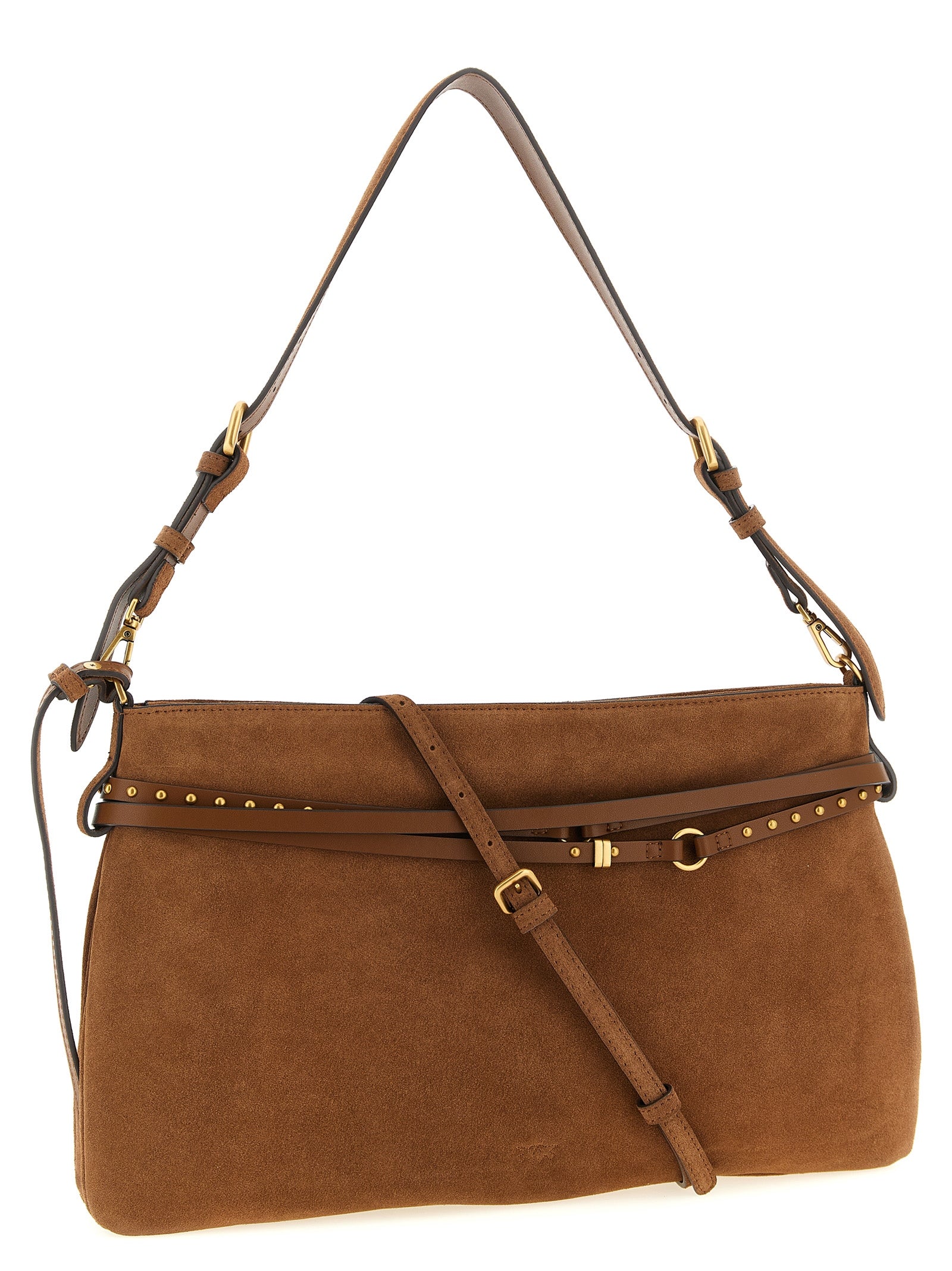 PINKO Brown Cowhide Shoulder Bag