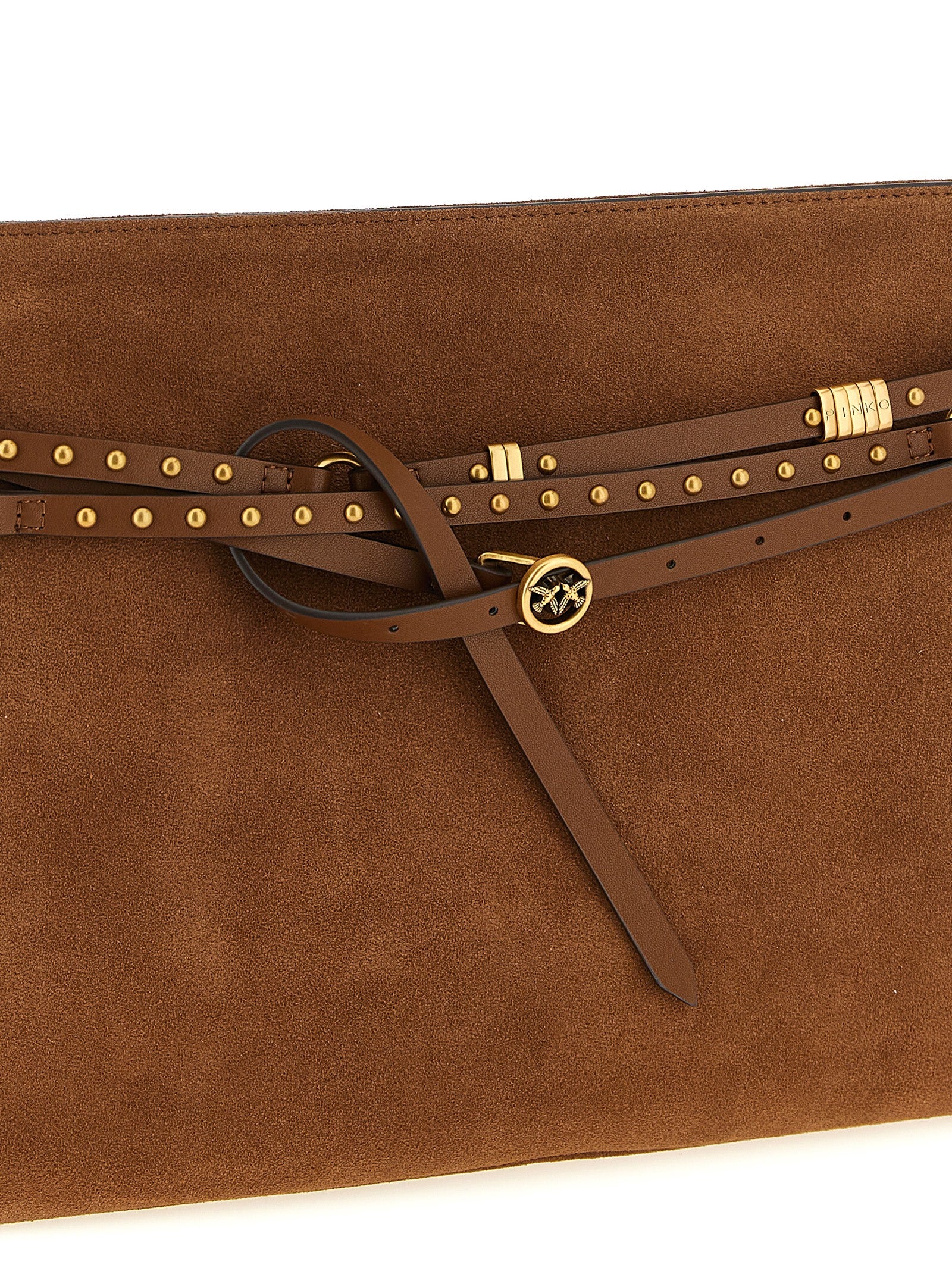 PINKO Brown Cowhide Shoulder Bag
