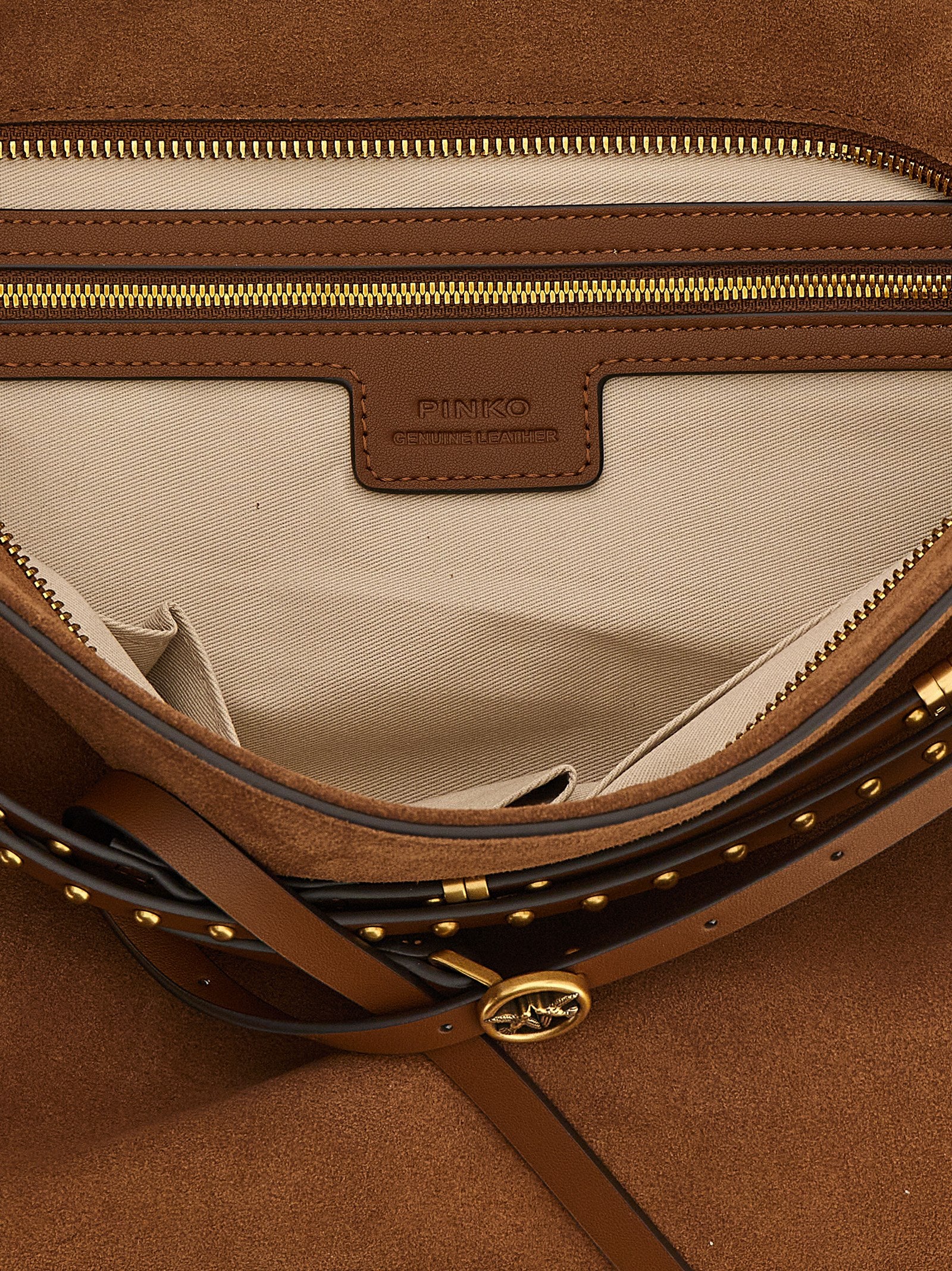 PINKO Brown Cowhide Shoulder Bag