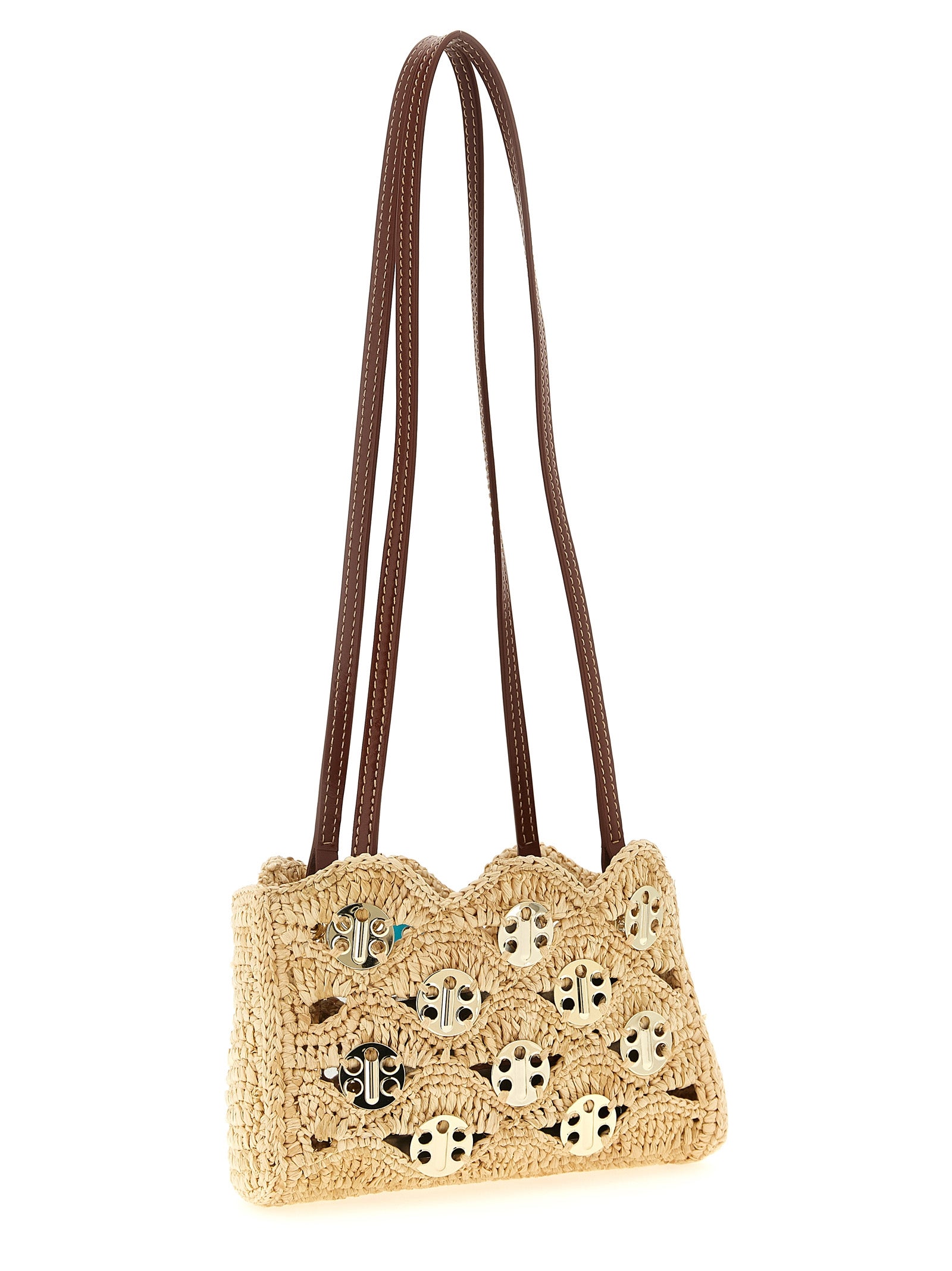 Paco Rabanne Beige Ramie Shoulder Bag