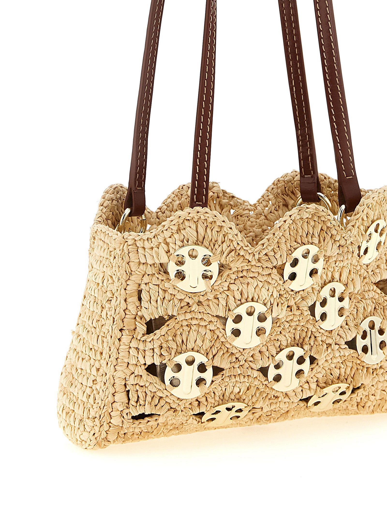 Paco Rabanne Beige Ramie Shoulder Bag