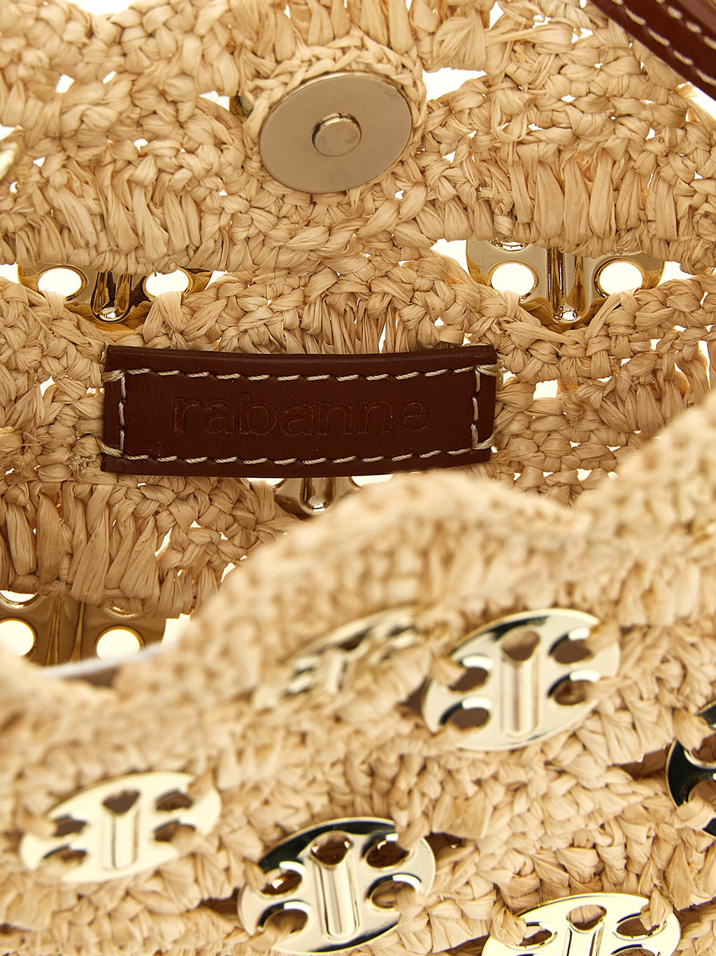 Paco Rabanne Beige Ramie Shoulder Bag