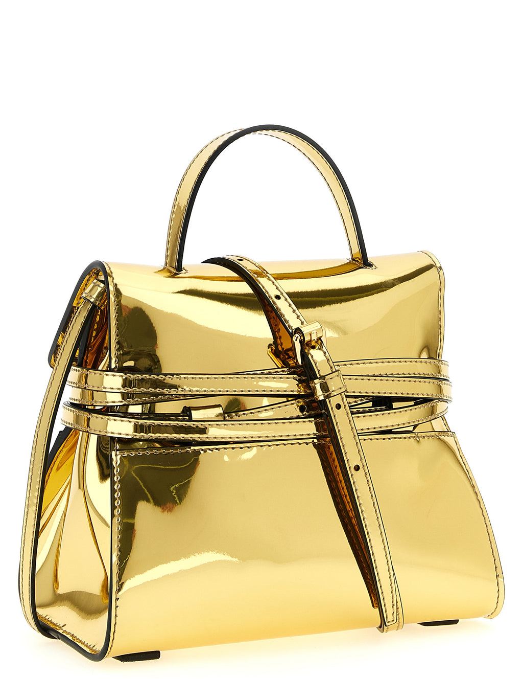 Moschino Gold Polyethylene Handbag