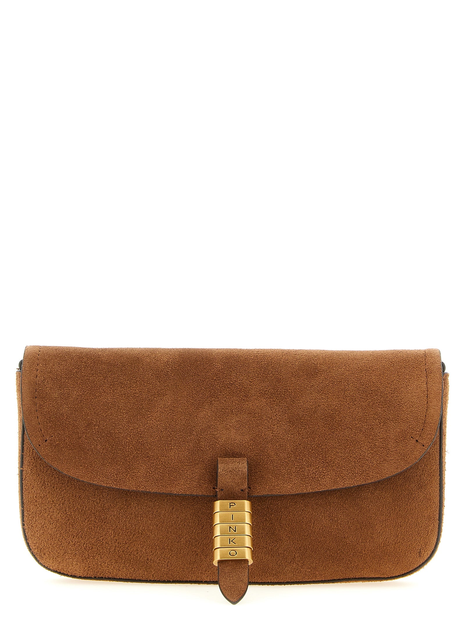 PINKO Brown Cowhide Shoulder Bag