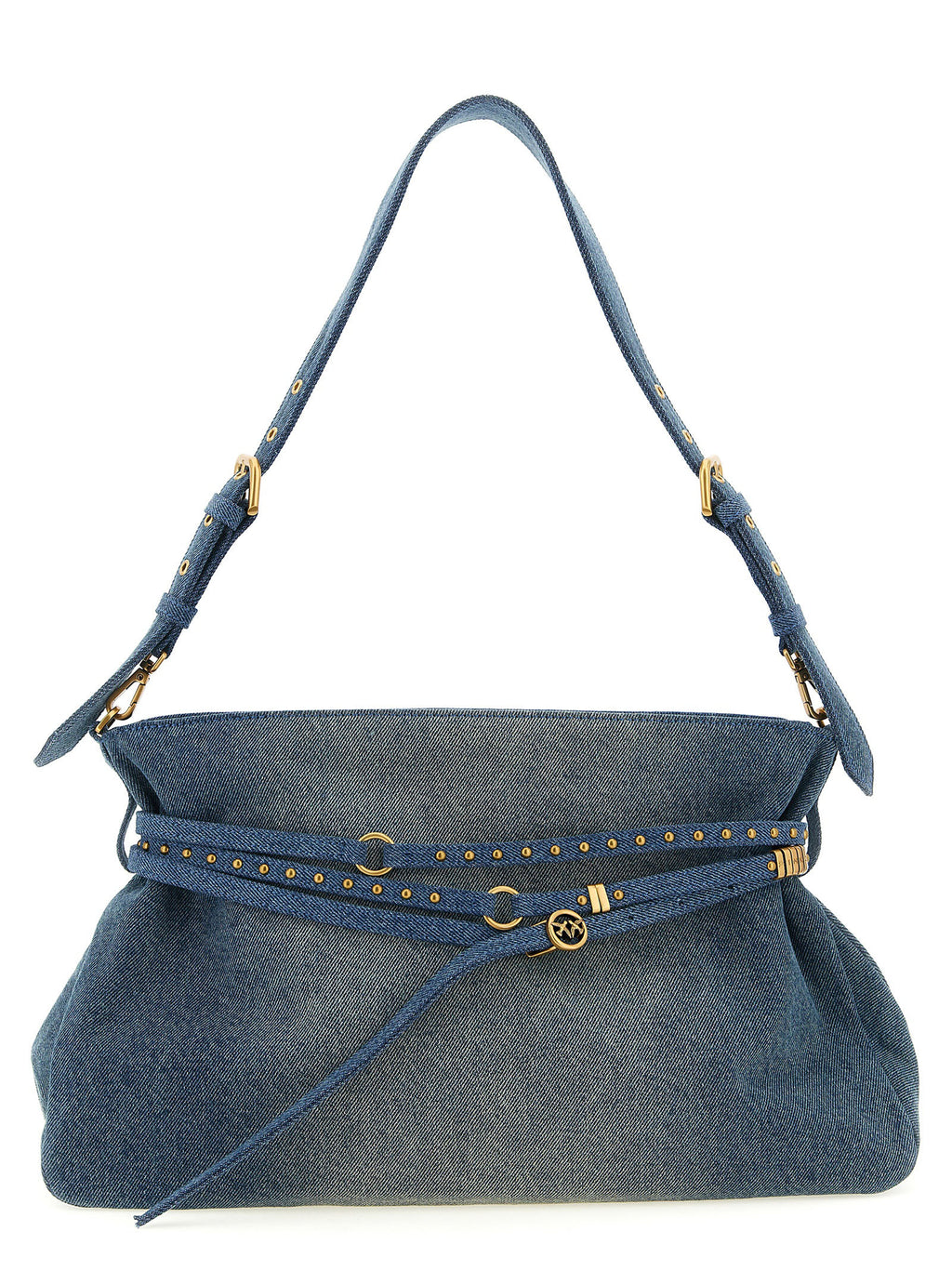 PINKO Blue Cotton Shoulder Bag