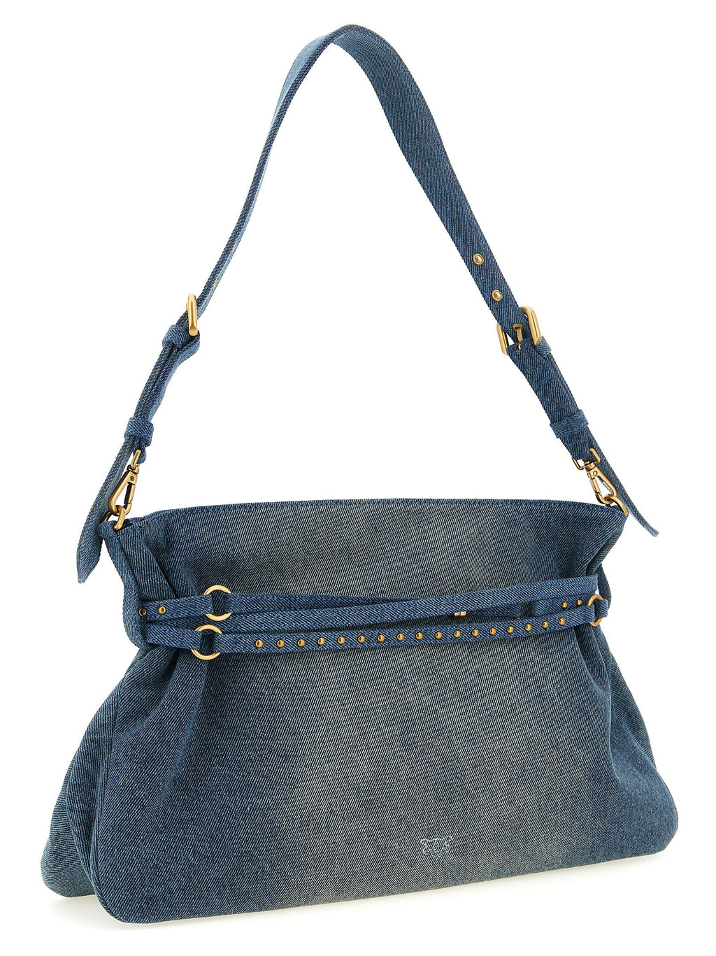 PINKO Blue Cotton Shoulder Bag