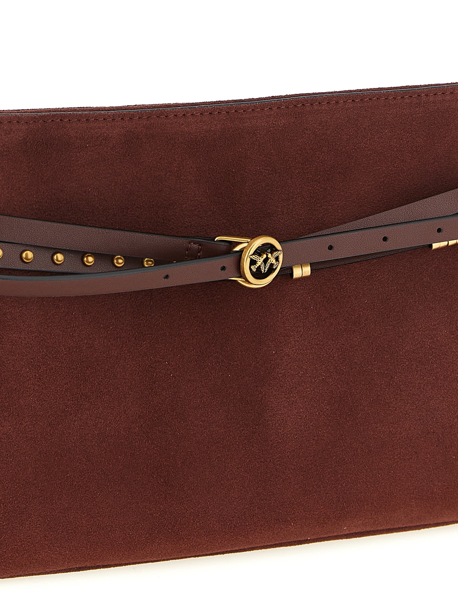 PINKO Bordeaux Cowhide Shoulder Bag
