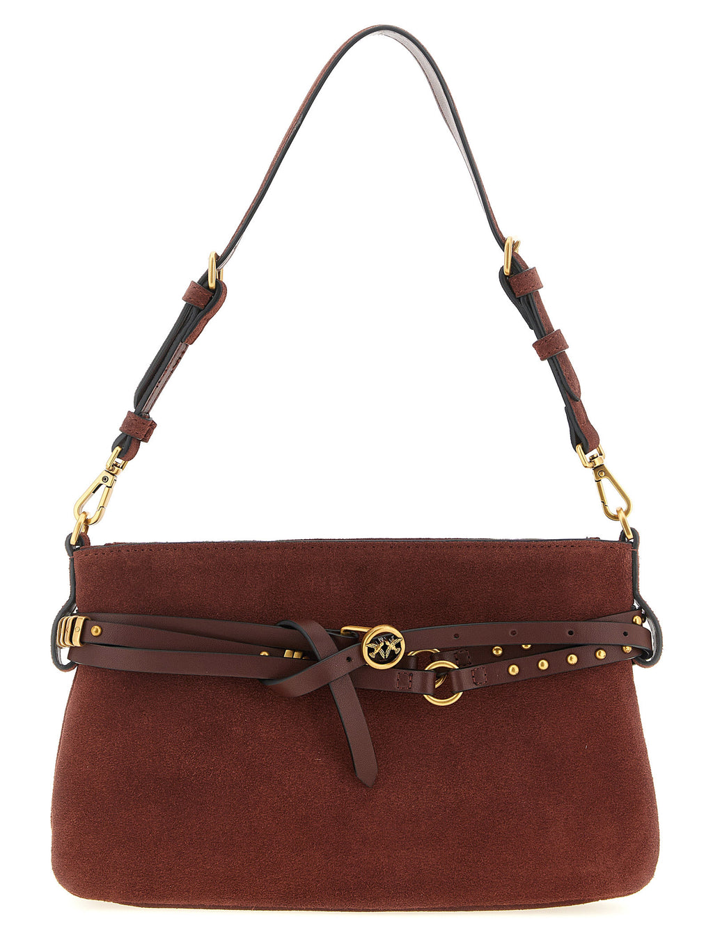 PINKO Bordeaux Lamb Leather Shoulder Bag