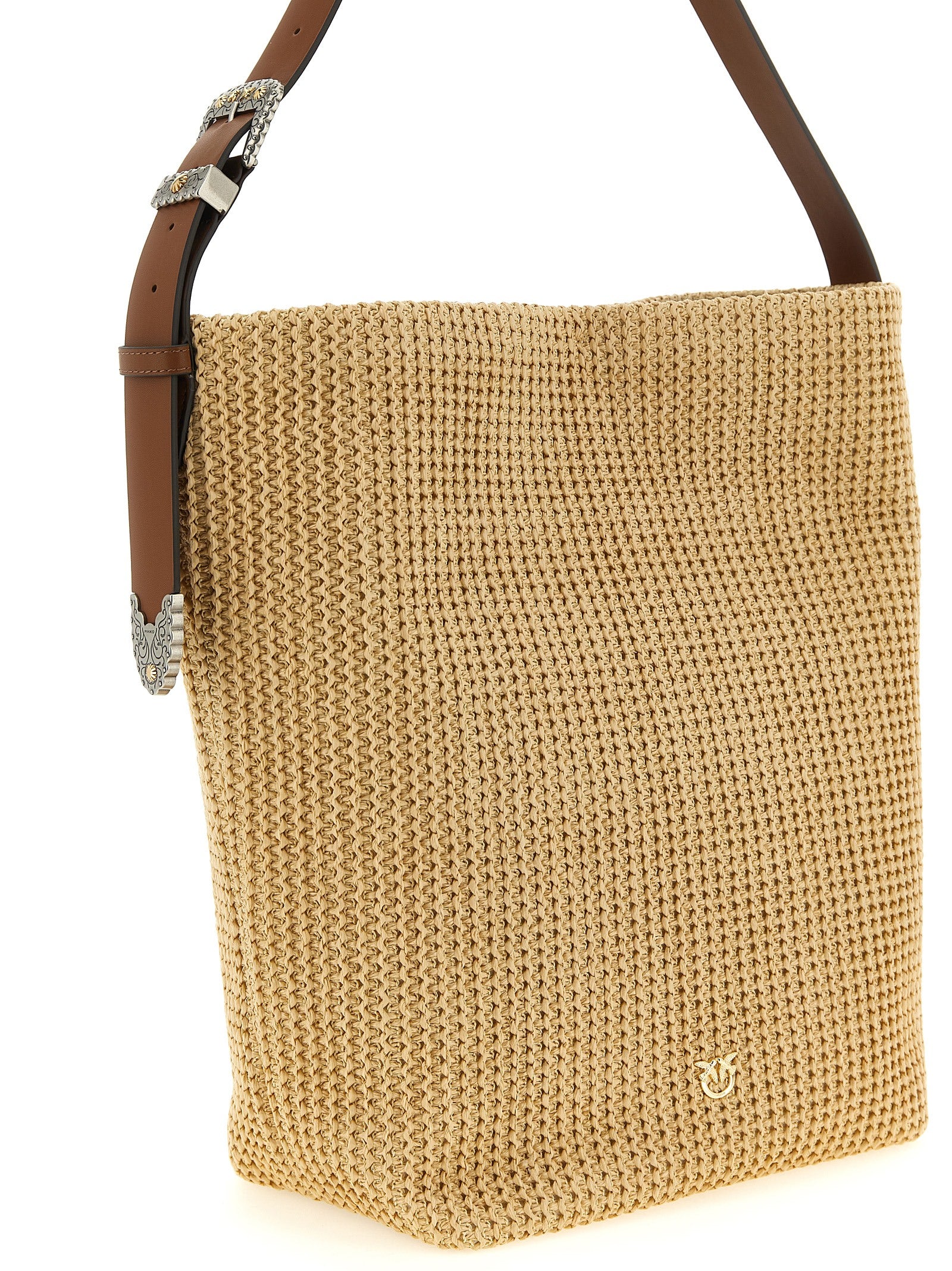 PINKO Beige Cowhide Shoulder Bag