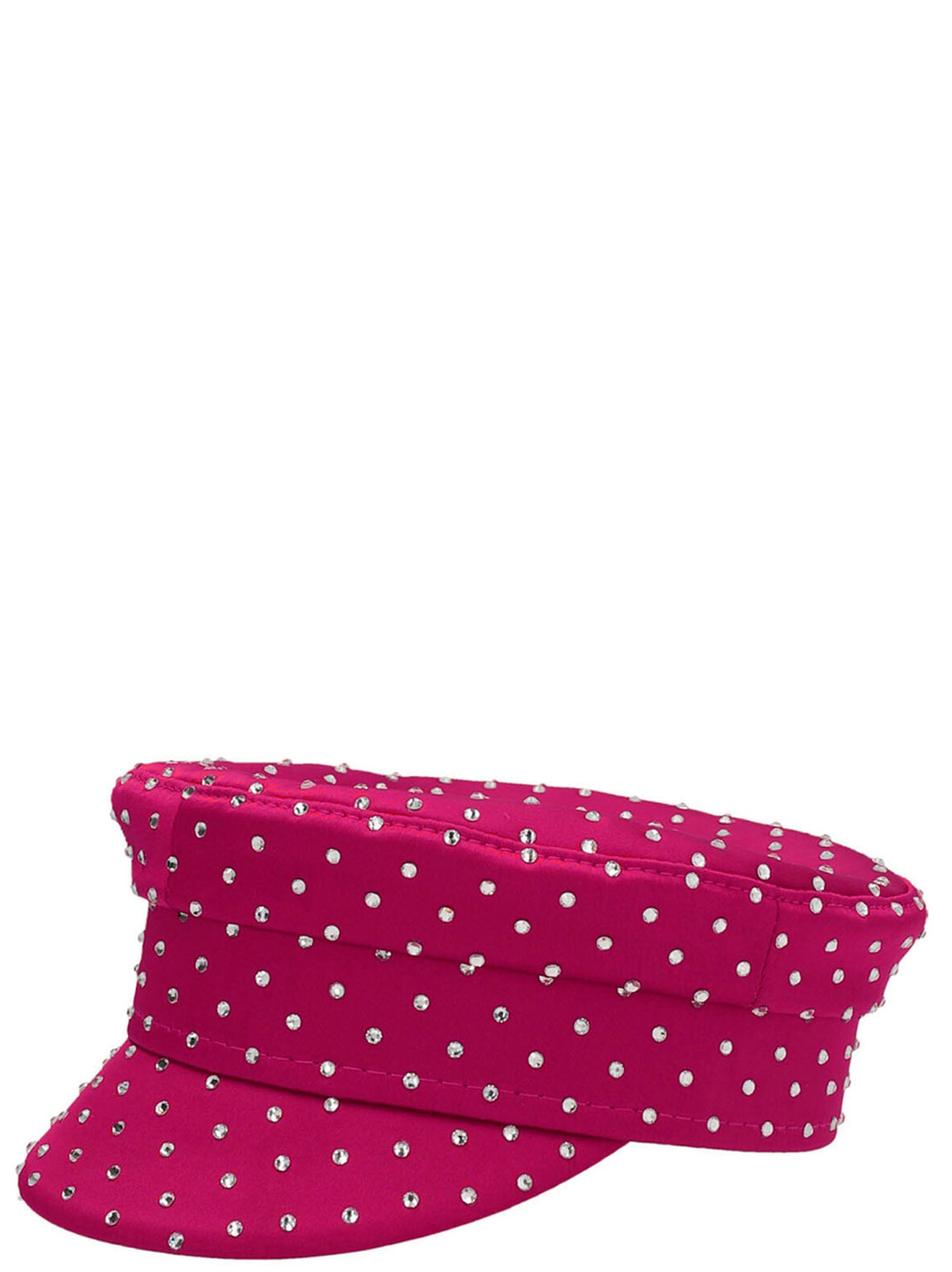 RUSLAN BAGINSKIY Fuchsia Satin Fatcap Hat