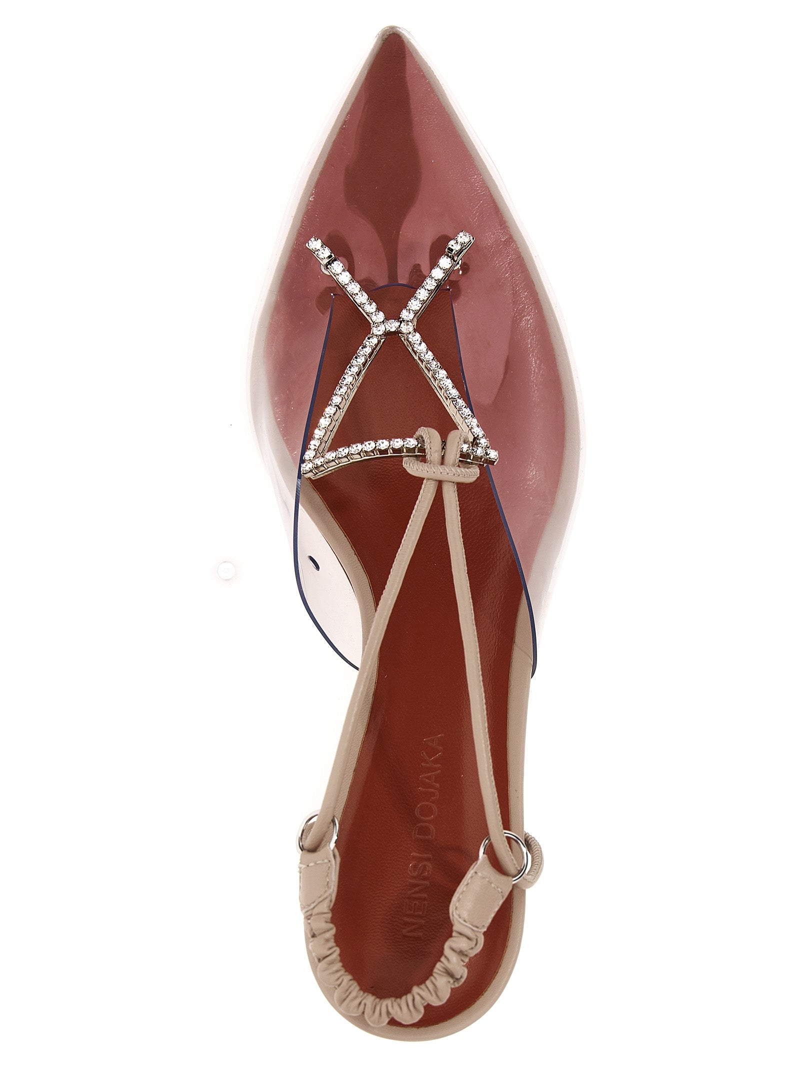 Nensi Dojaka Beige Goatskin Mid Heel Pumps