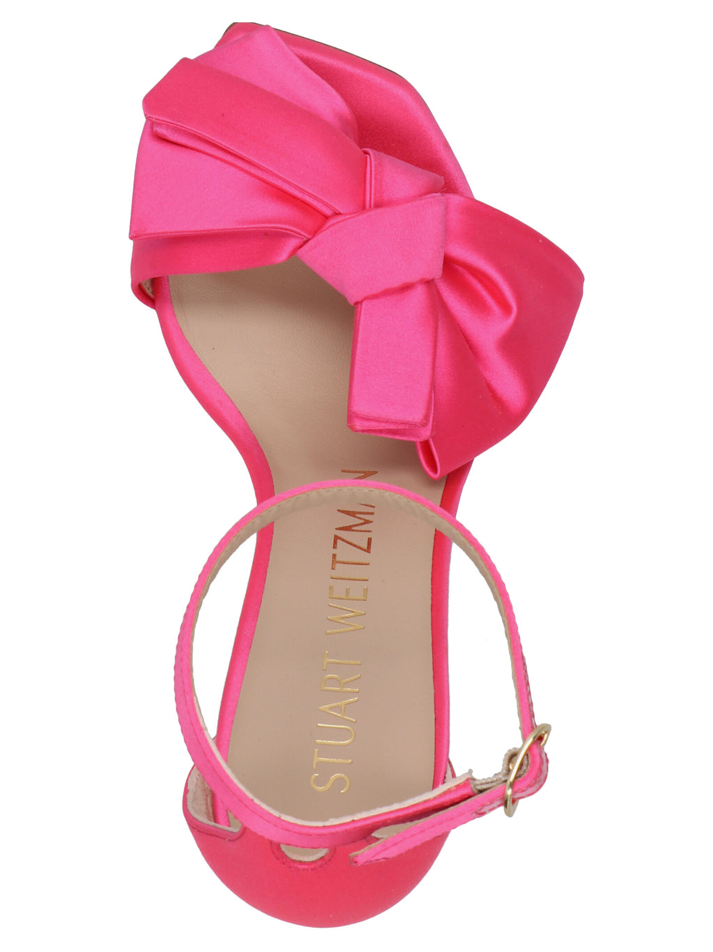 Stuart Weitzman Fuchsia Satin Stiletto Heel Sandals