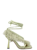 SEBASTIAN Bicolor Viscose Stiletto Heel Sandals