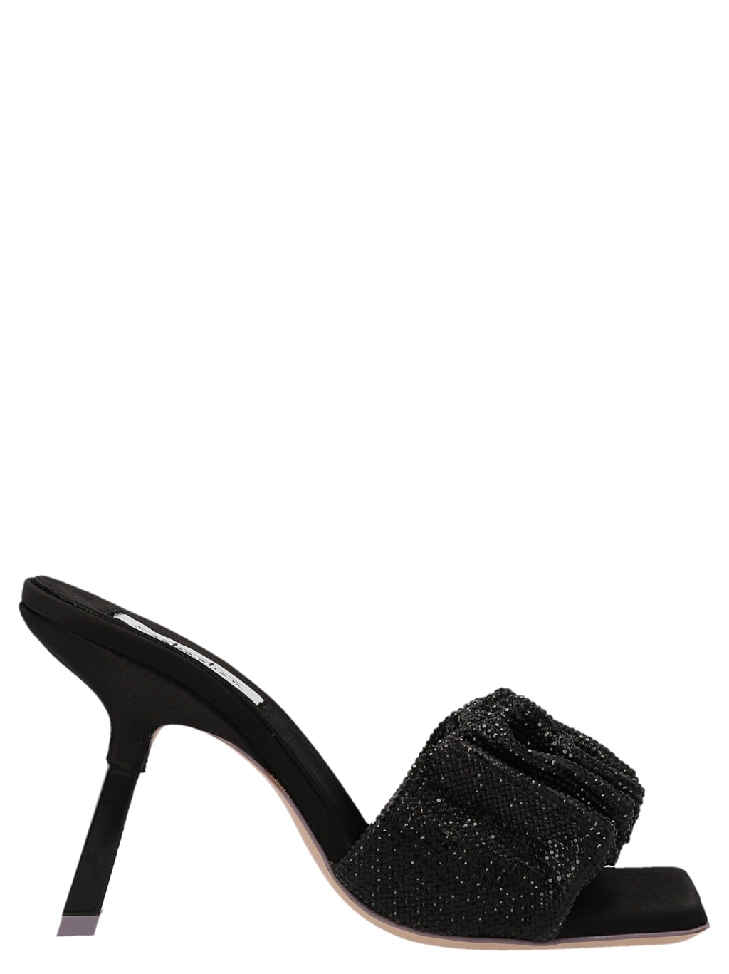 SEBASTIAN Black Goatskin Stiletto Heel Sandals
