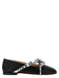 MACH & MACH Black Leather Ballet Flats