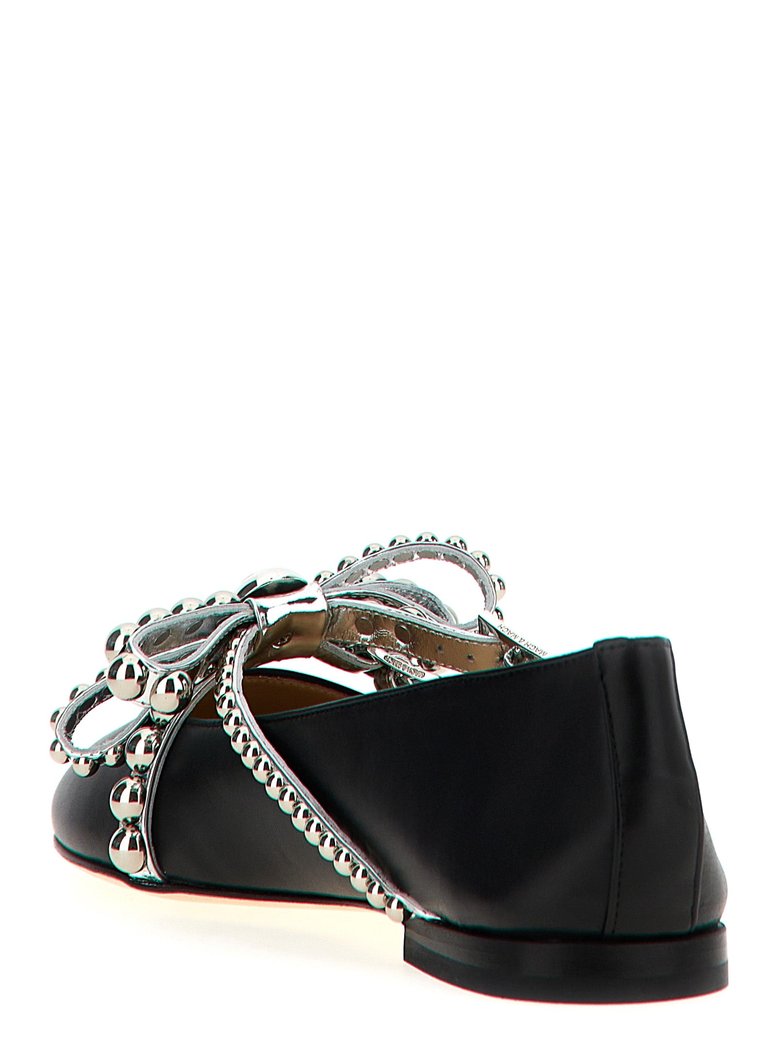 MACH & MACH Black Leather Ballet Flats