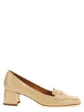 Tod's Beige Calfskin Mid Heel Pumps
