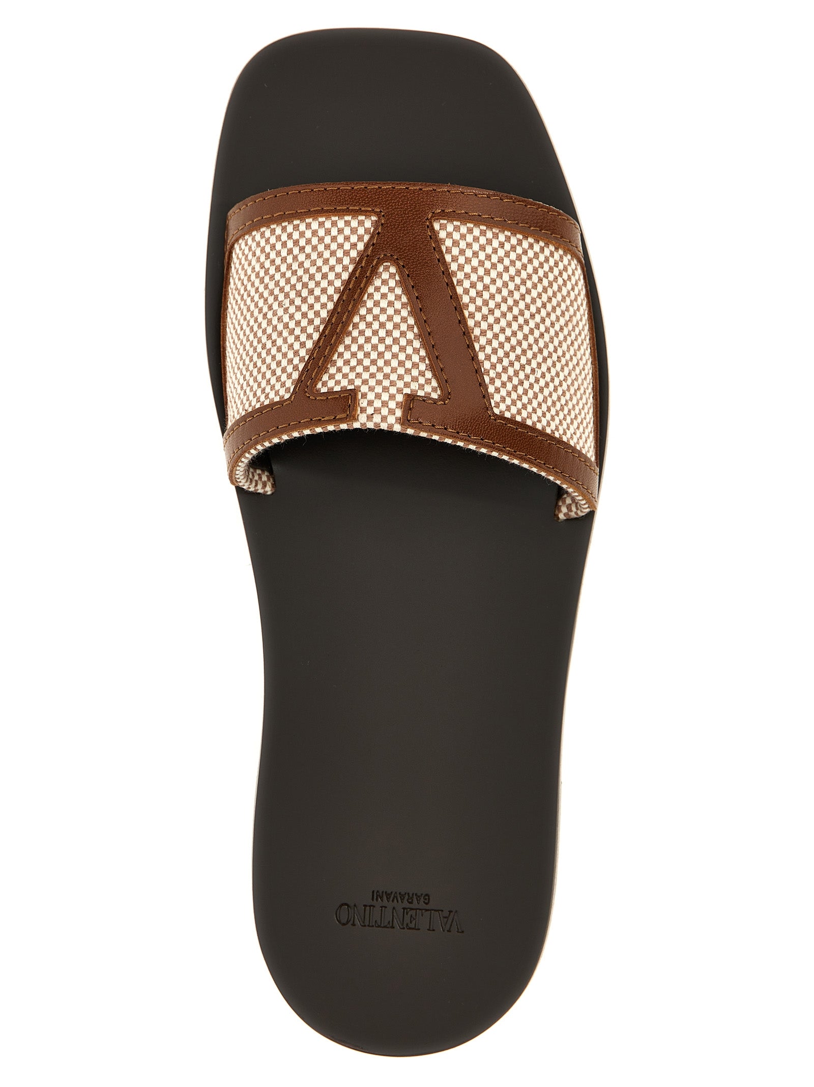Valentino Garavani Brown Cotton Slides