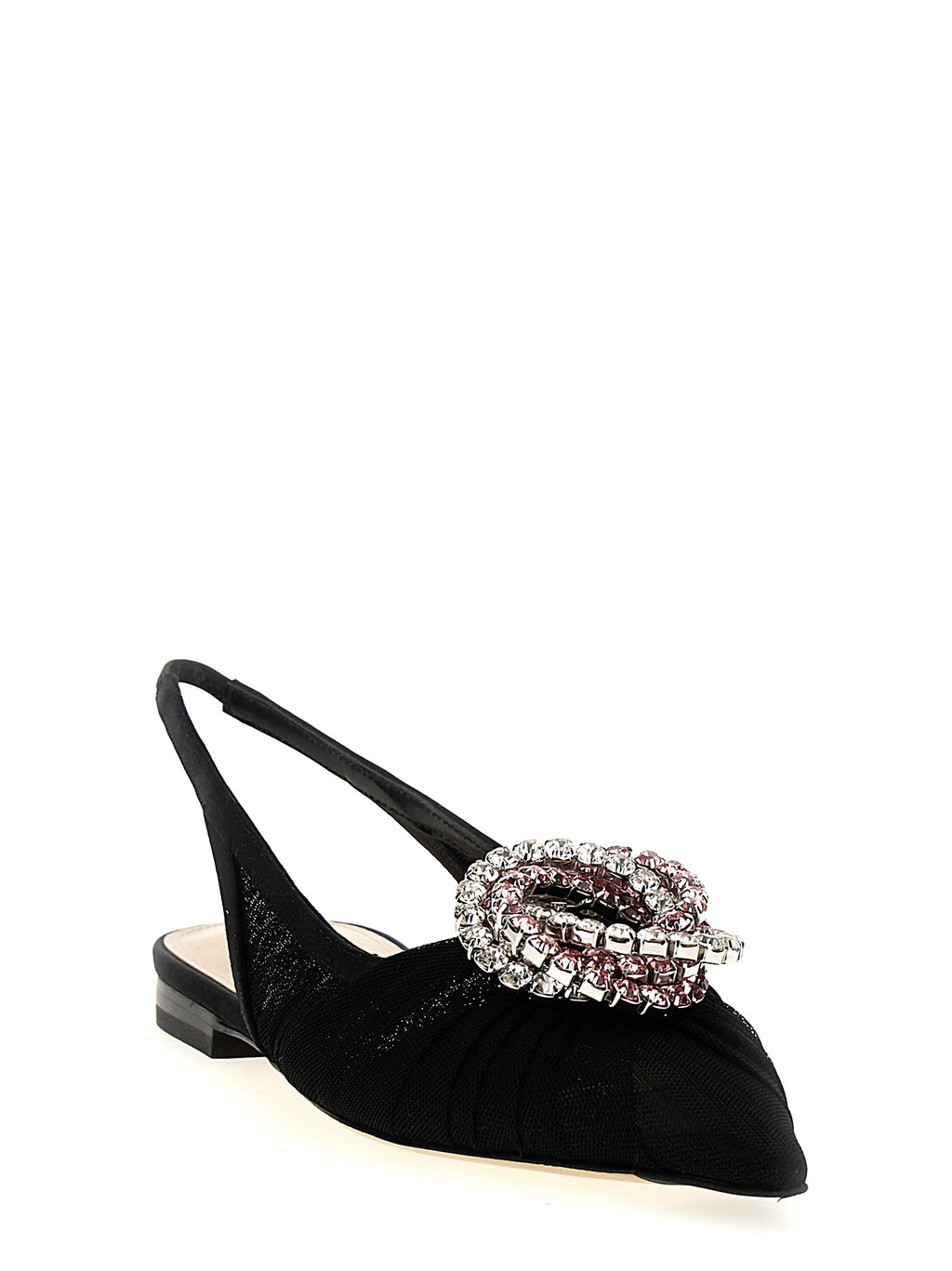 MACH & MACH Black Polyamide Ballet Flats