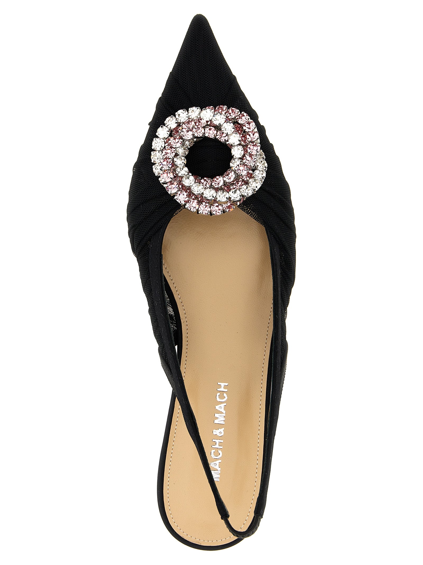 MACH & MACH Black Polyamide Ballet Flats