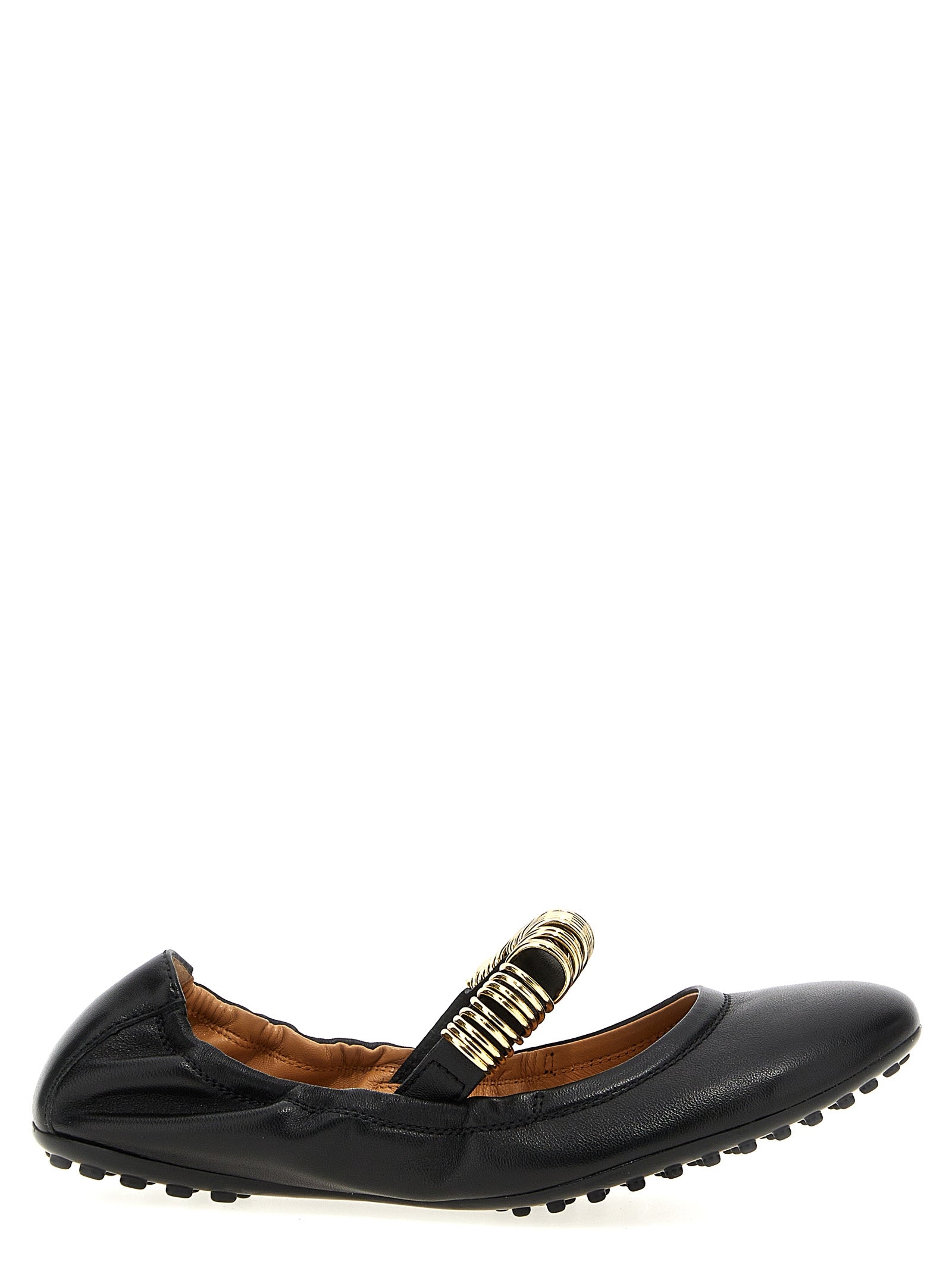 Tod's Black Lamb Leather Ballet Flats