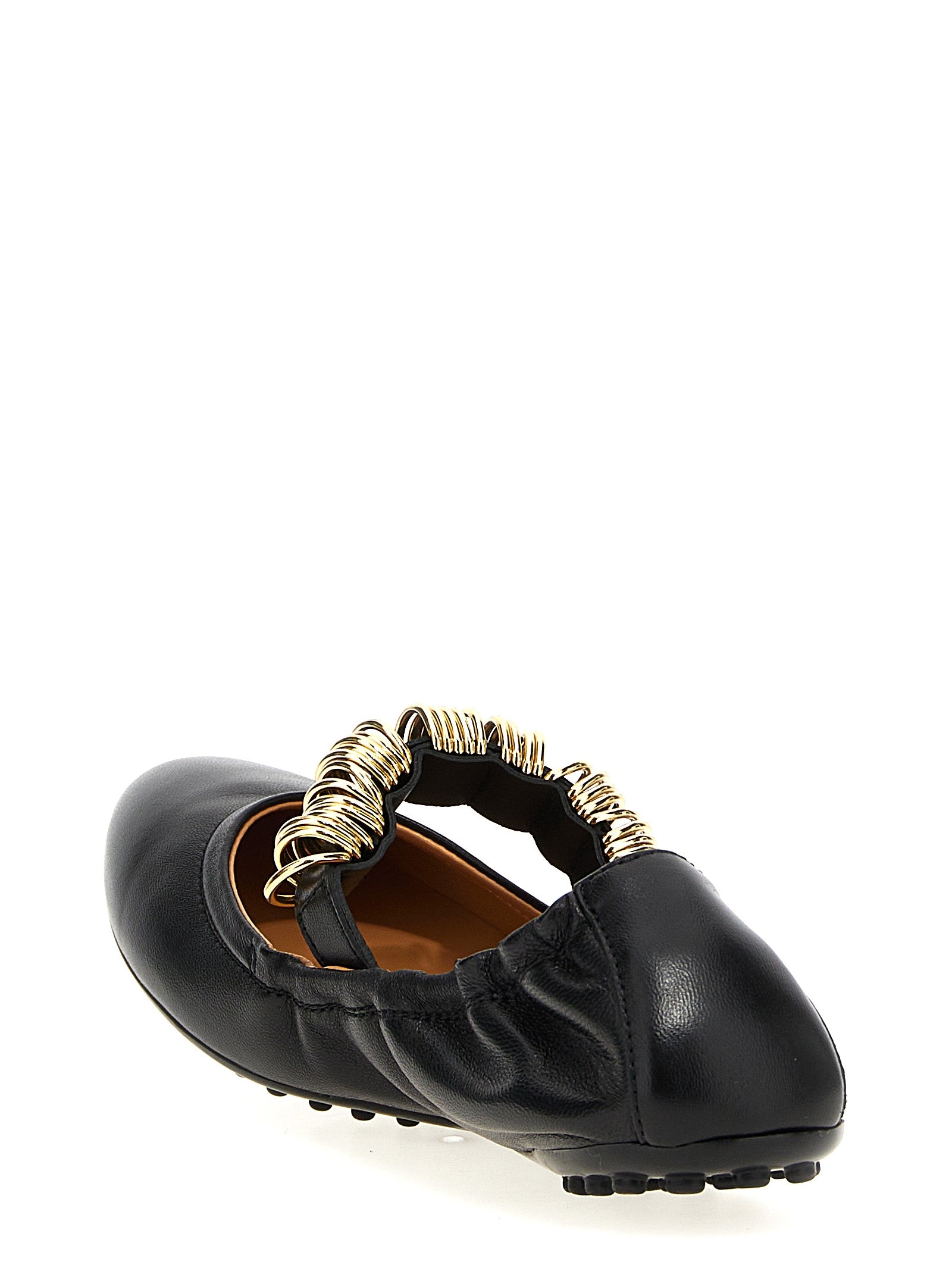 Tod's Black Lamb Leather Ballet Flats
