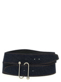 Sportmax Blue Cotton High-Waist Belt