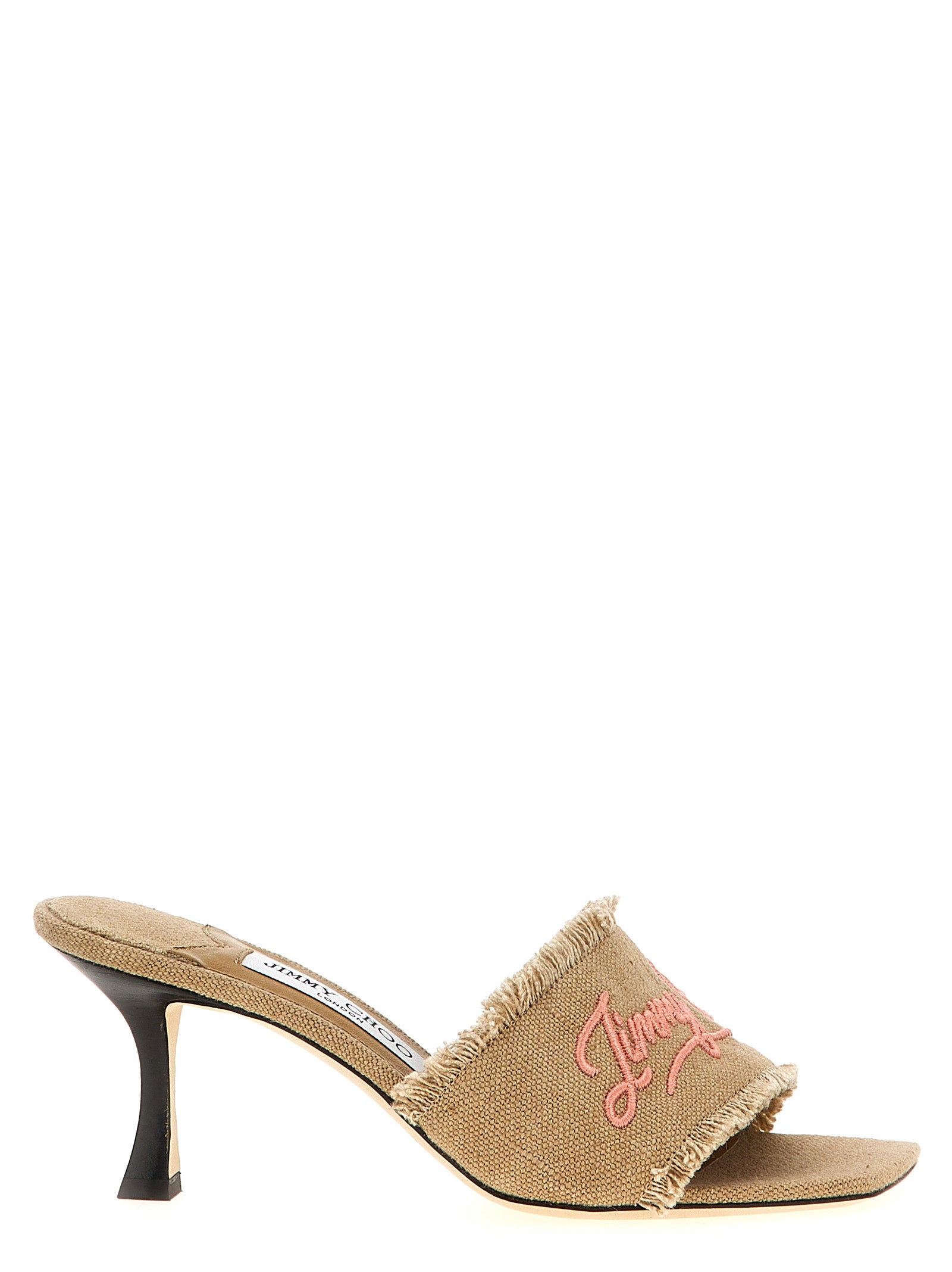 Jimmy Choo Beige Textile Platform Sandals