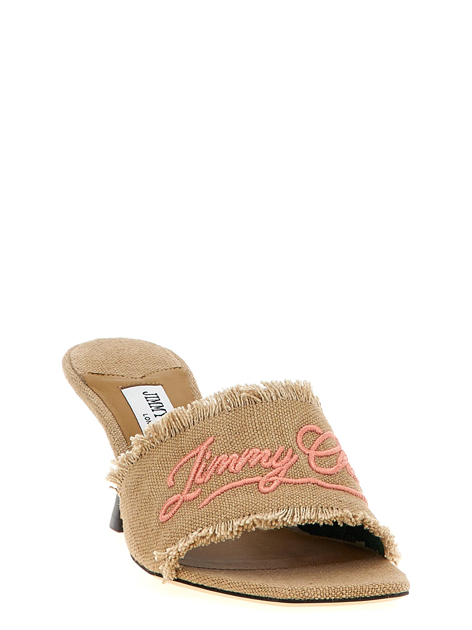 Jimmy Choo Beige Textile Platform Sandals