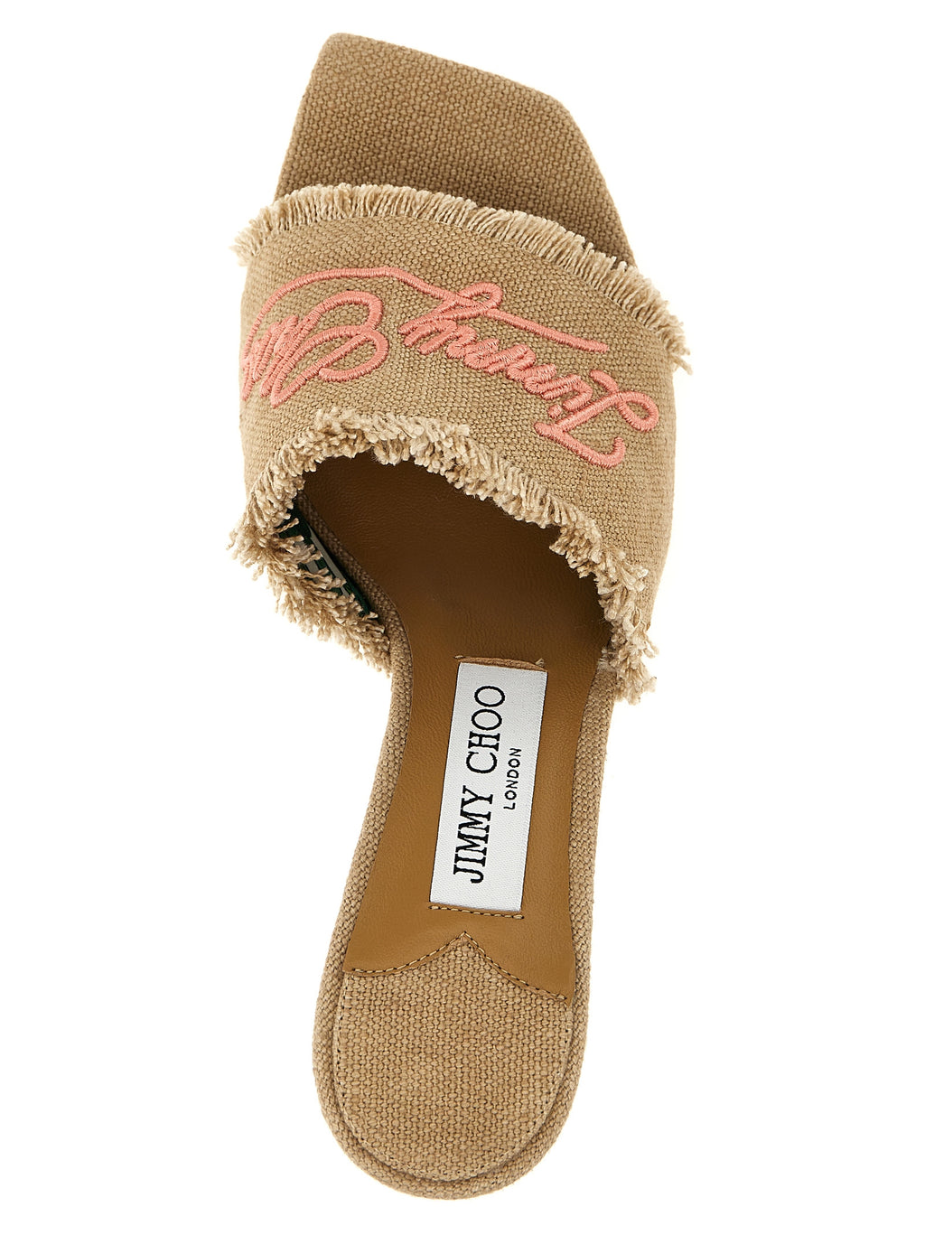 Jimmy Choo Beige Textile Platform Sandals