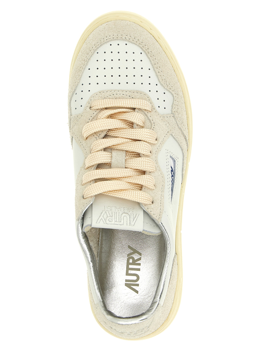 Autry Beige Cowhide Low Top Sneakers