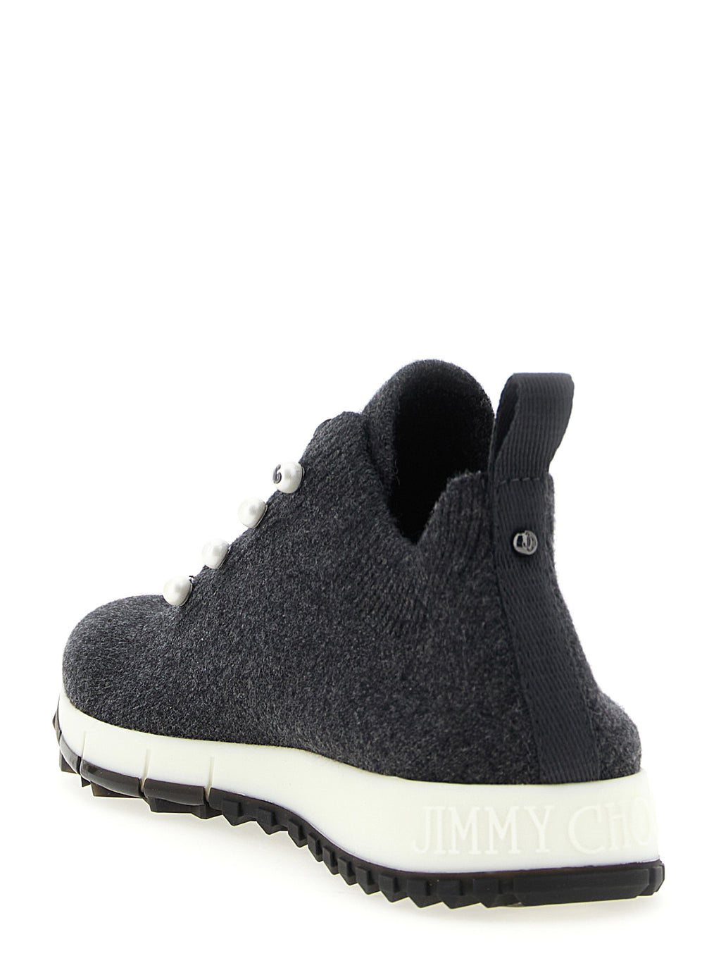 Jimmy Choo Black Tencel Low Top Sneakers