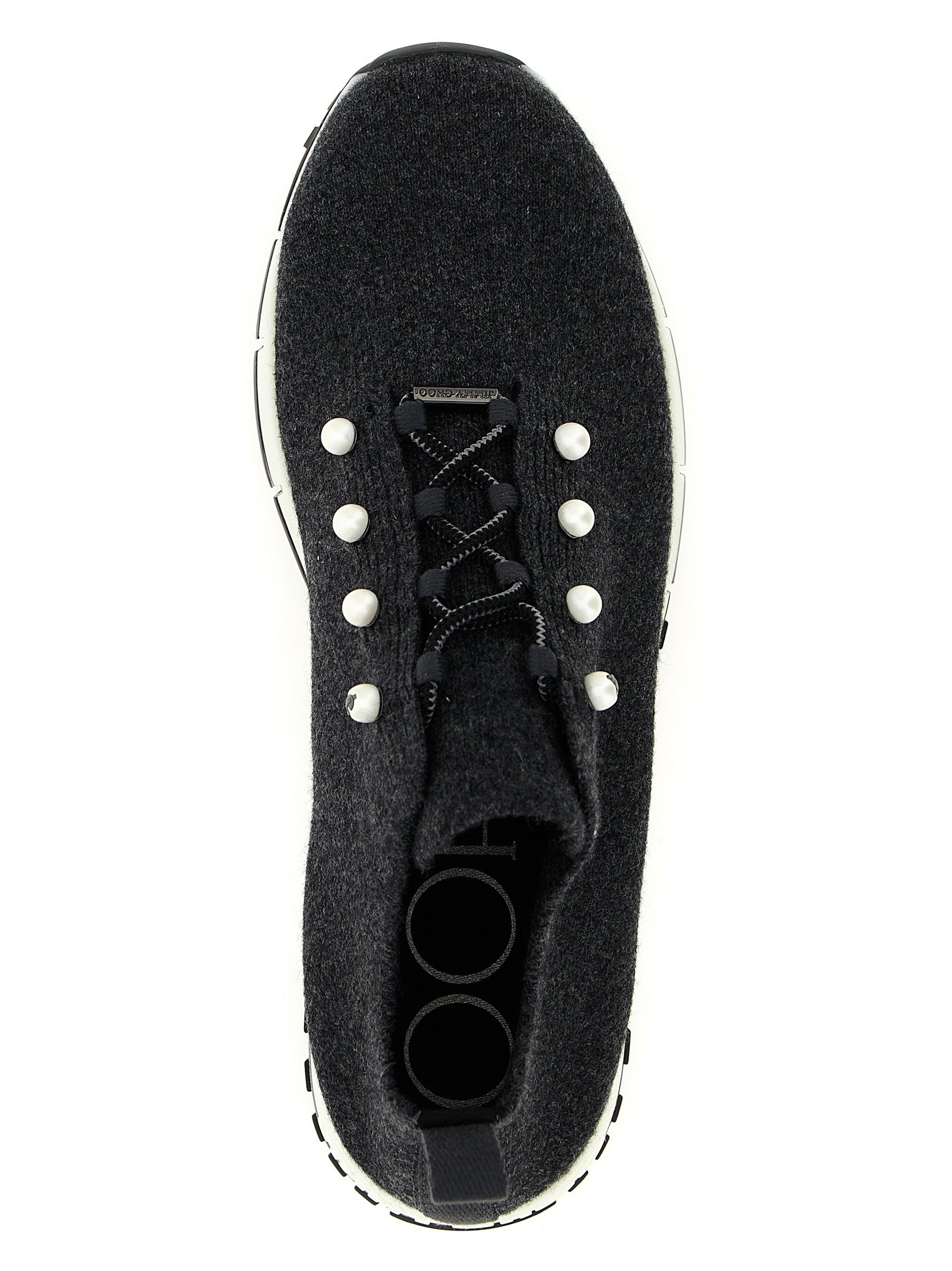 Jimmy Choo Black Tencel Low Top Sneakers