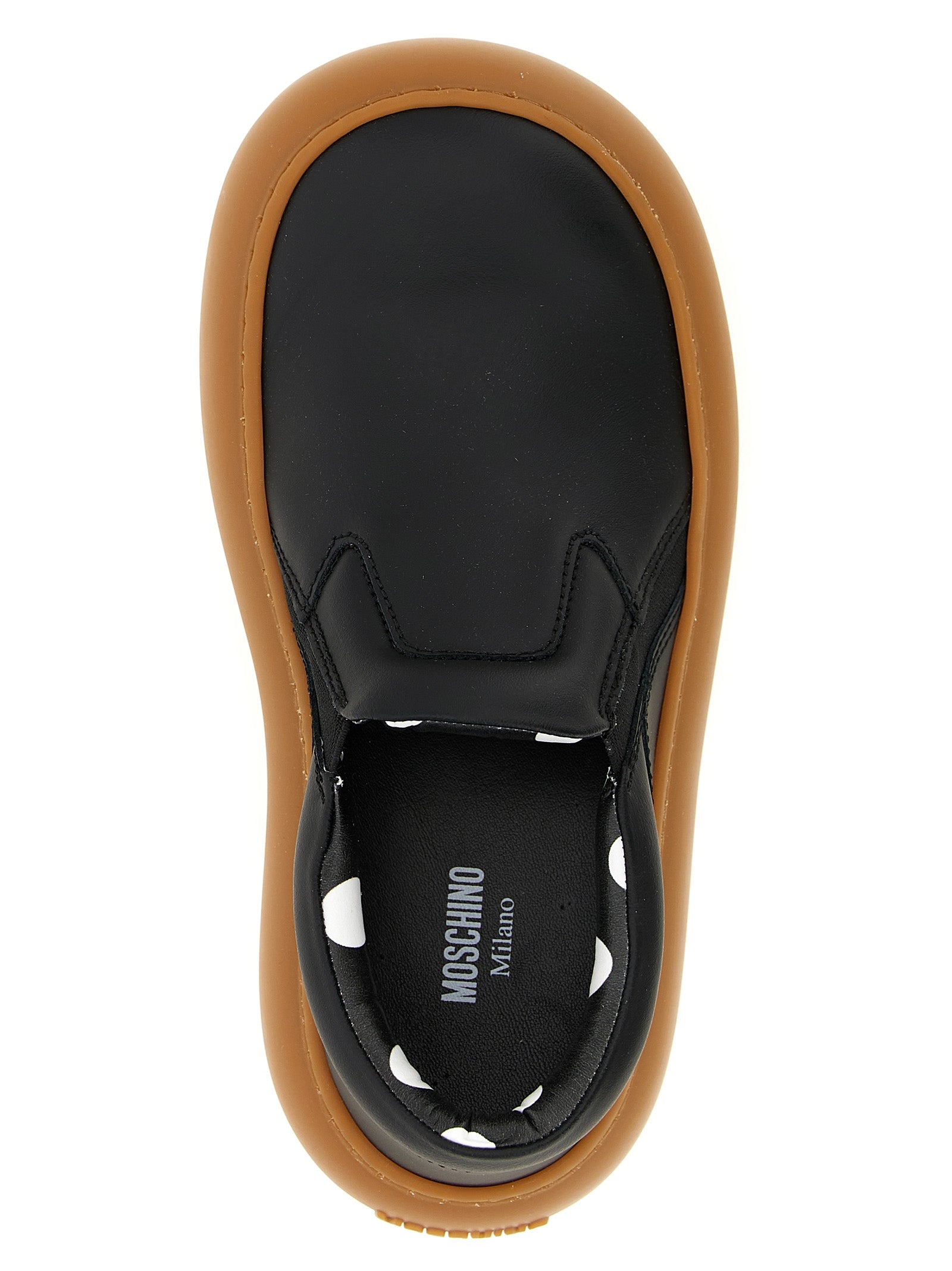 Moschino Black Leather Chunky Sneakers
