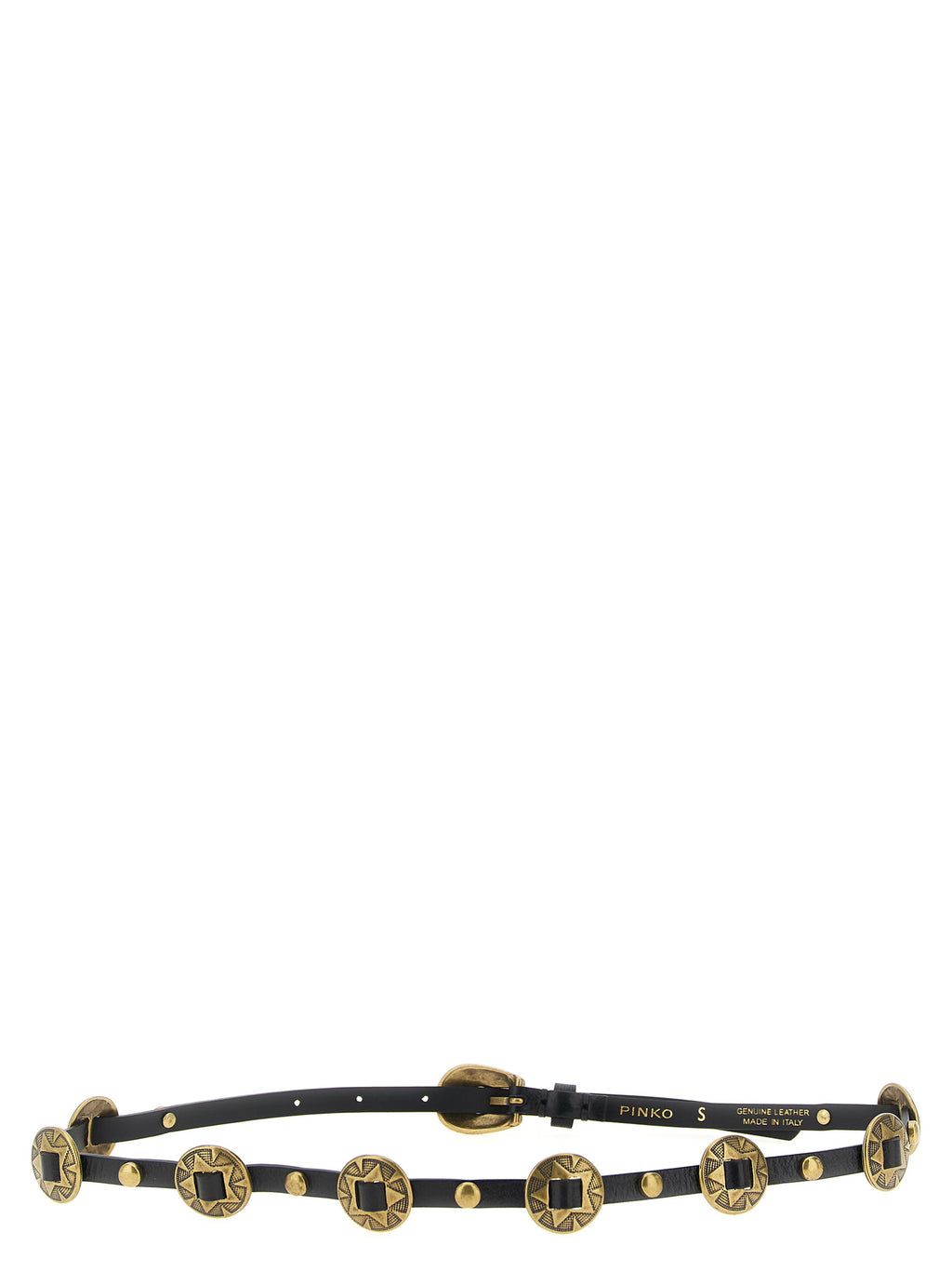PINKO Black Calfskin Thin Belt