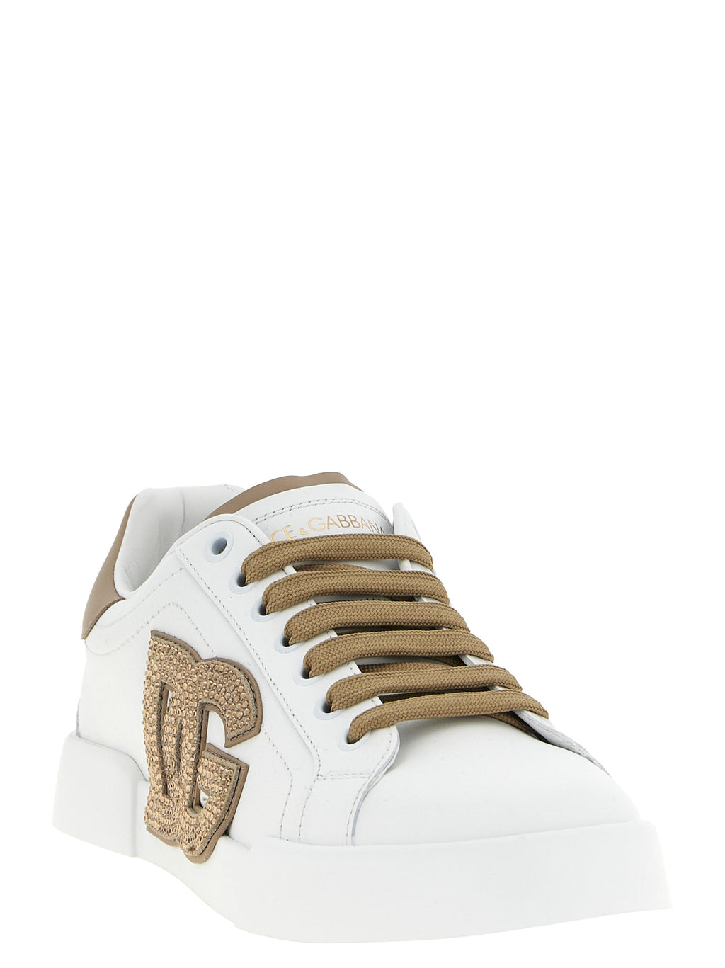 Dolce & Gabbana Beige Calfskin Sneakers