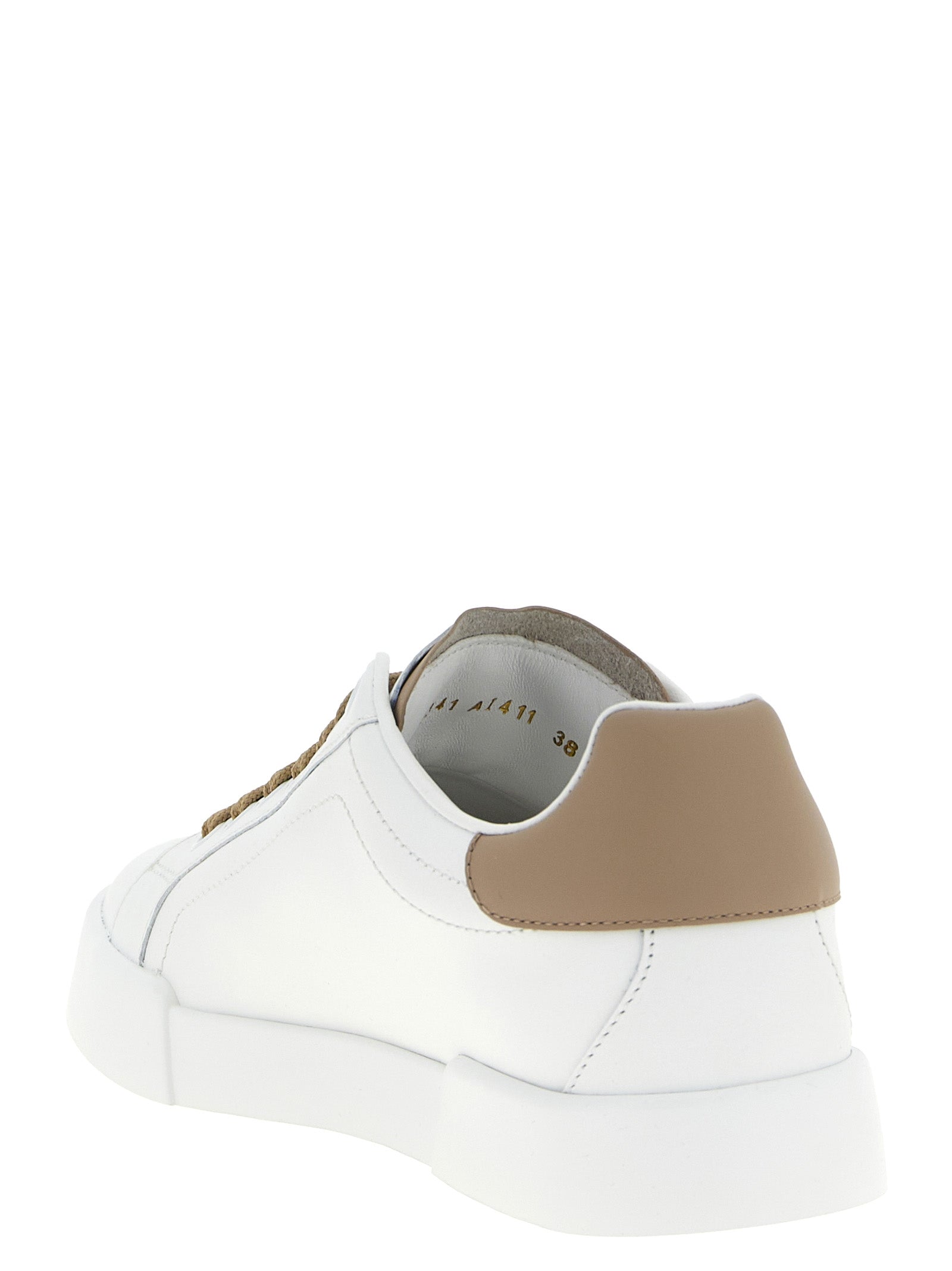 Dolce & Gabbana Beige Calfskin Sneakers