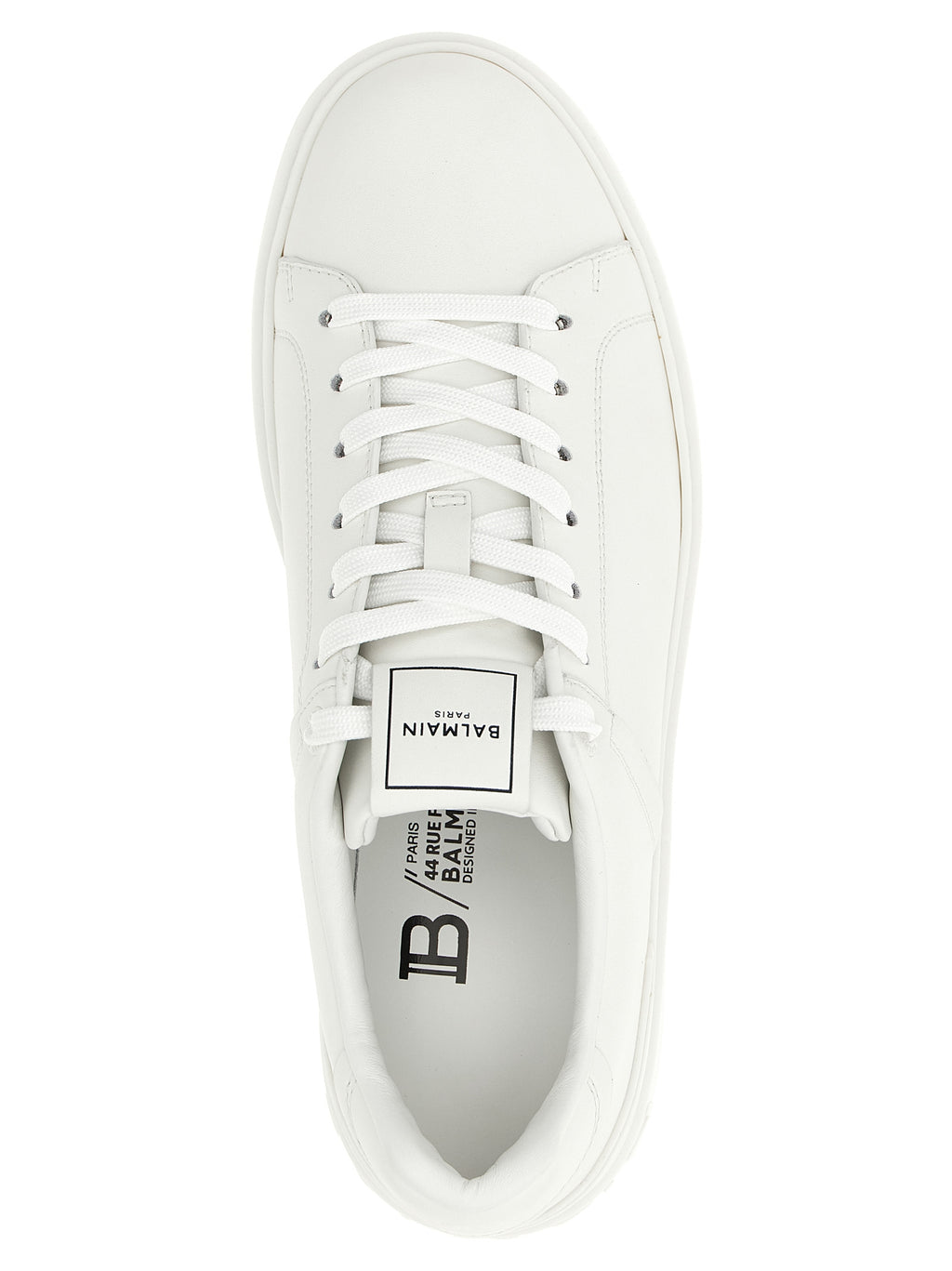Balmain White Calfskin Low Top Sneakers